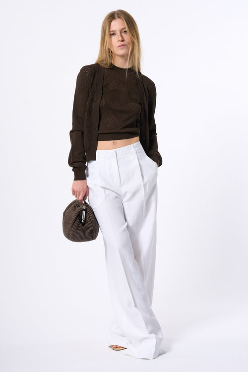 Max Mara Cardigan Oliveto In Maglia Caffe' Donna-2