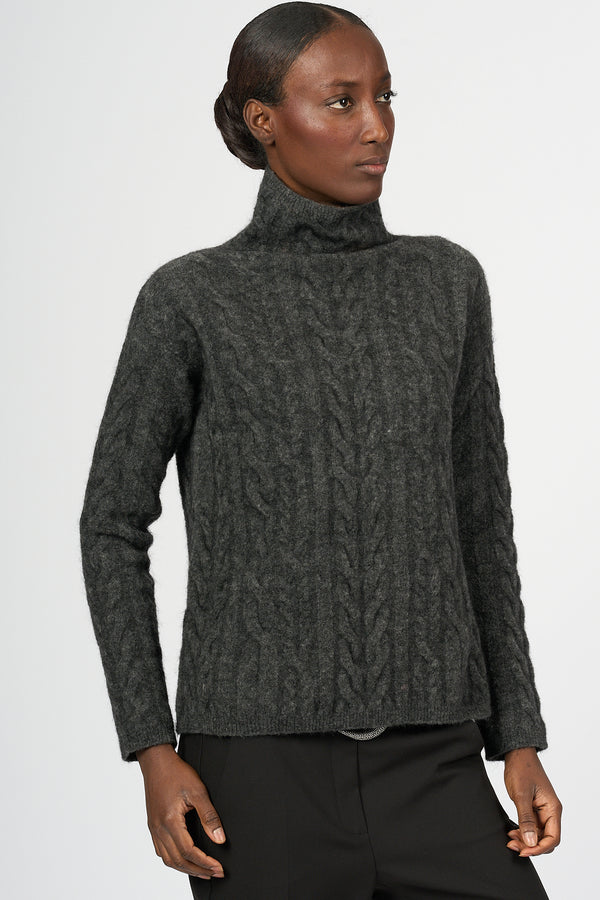 Max Mara Dolcevita Lappole Treccia Grigio Scuro Donna-2