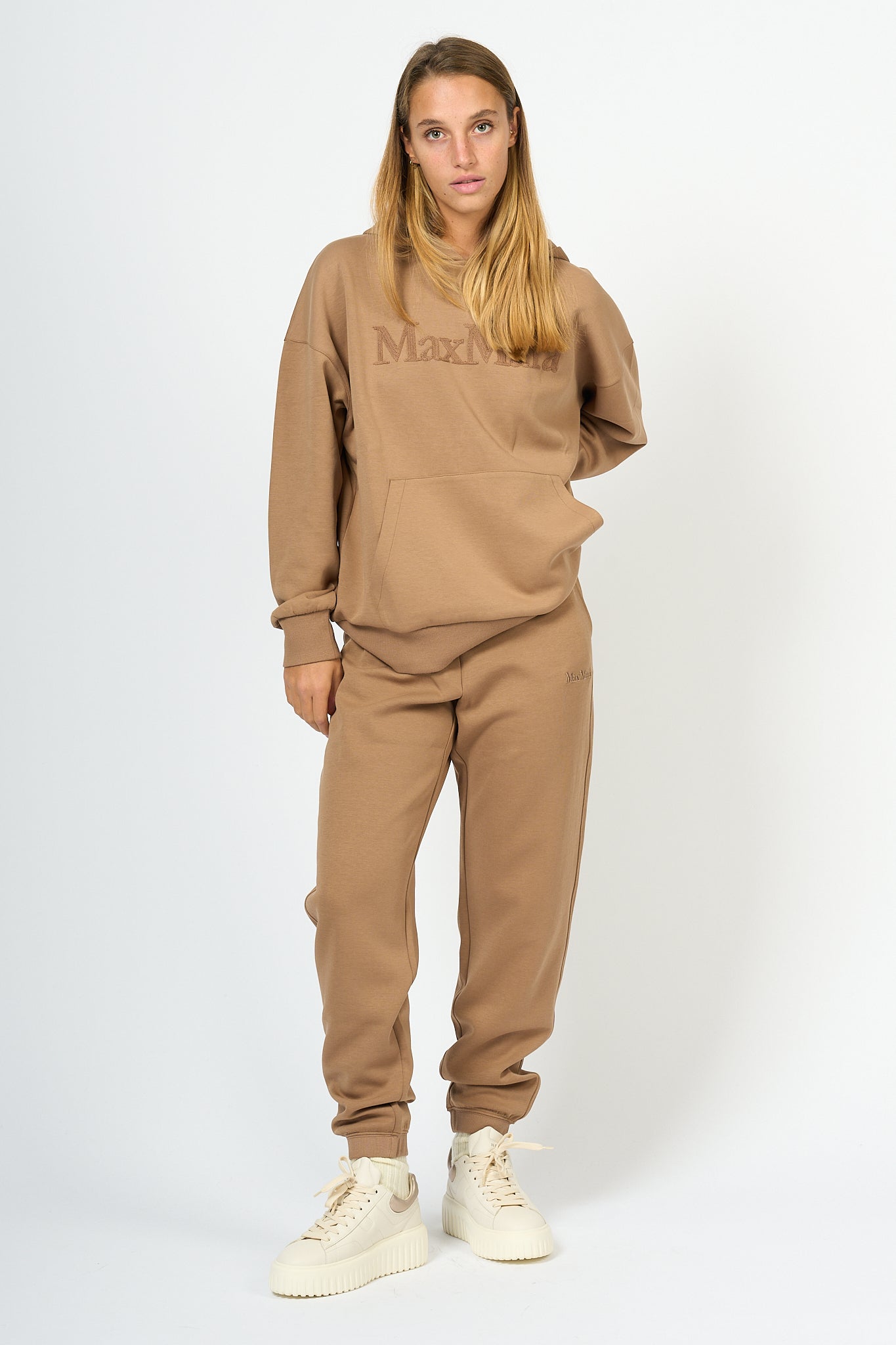 Max Mara Women's Camel Hooded Sweatshirt-2