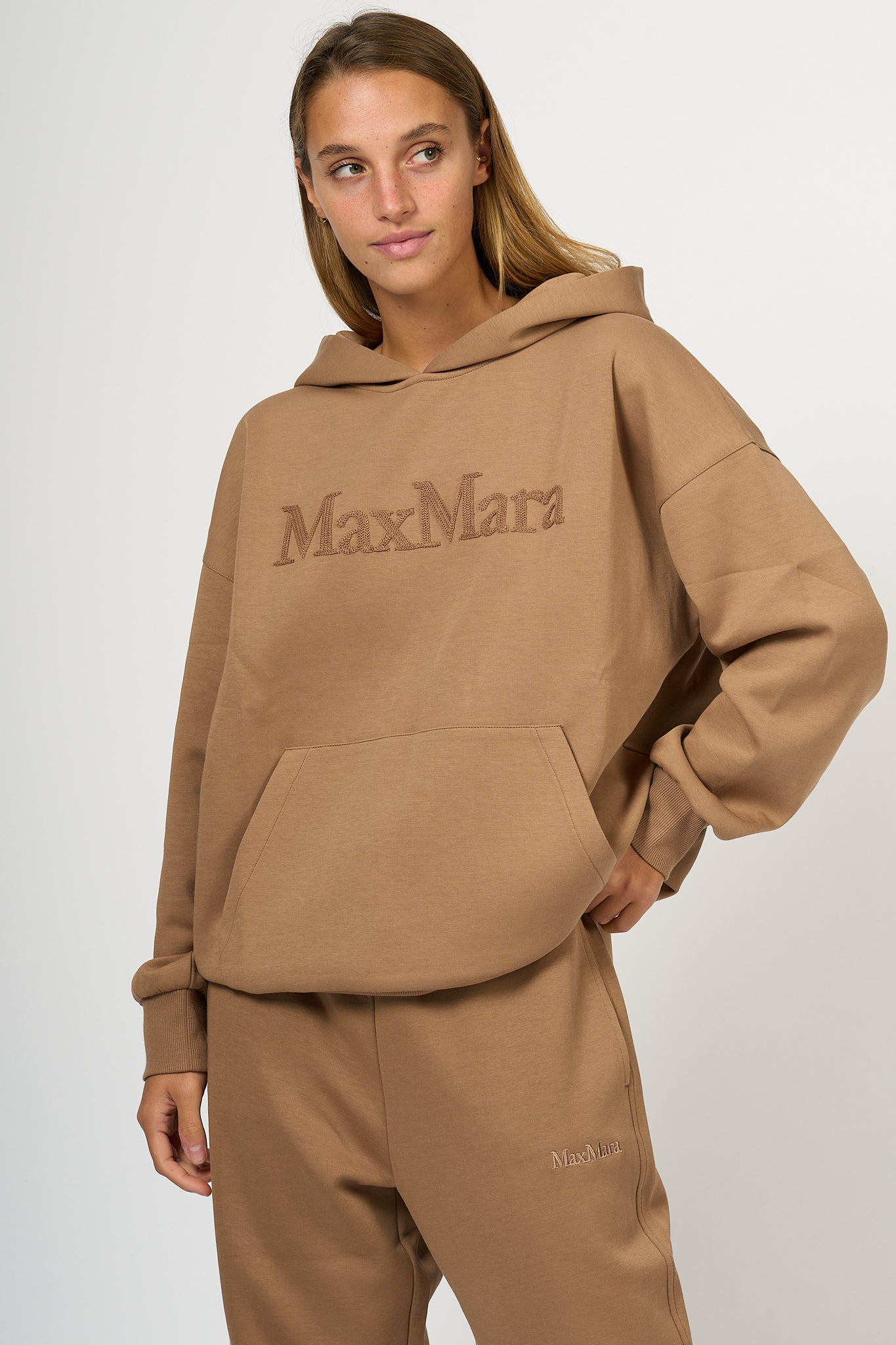 Max Mara Women's Camel Hooded Sweatshirt-1