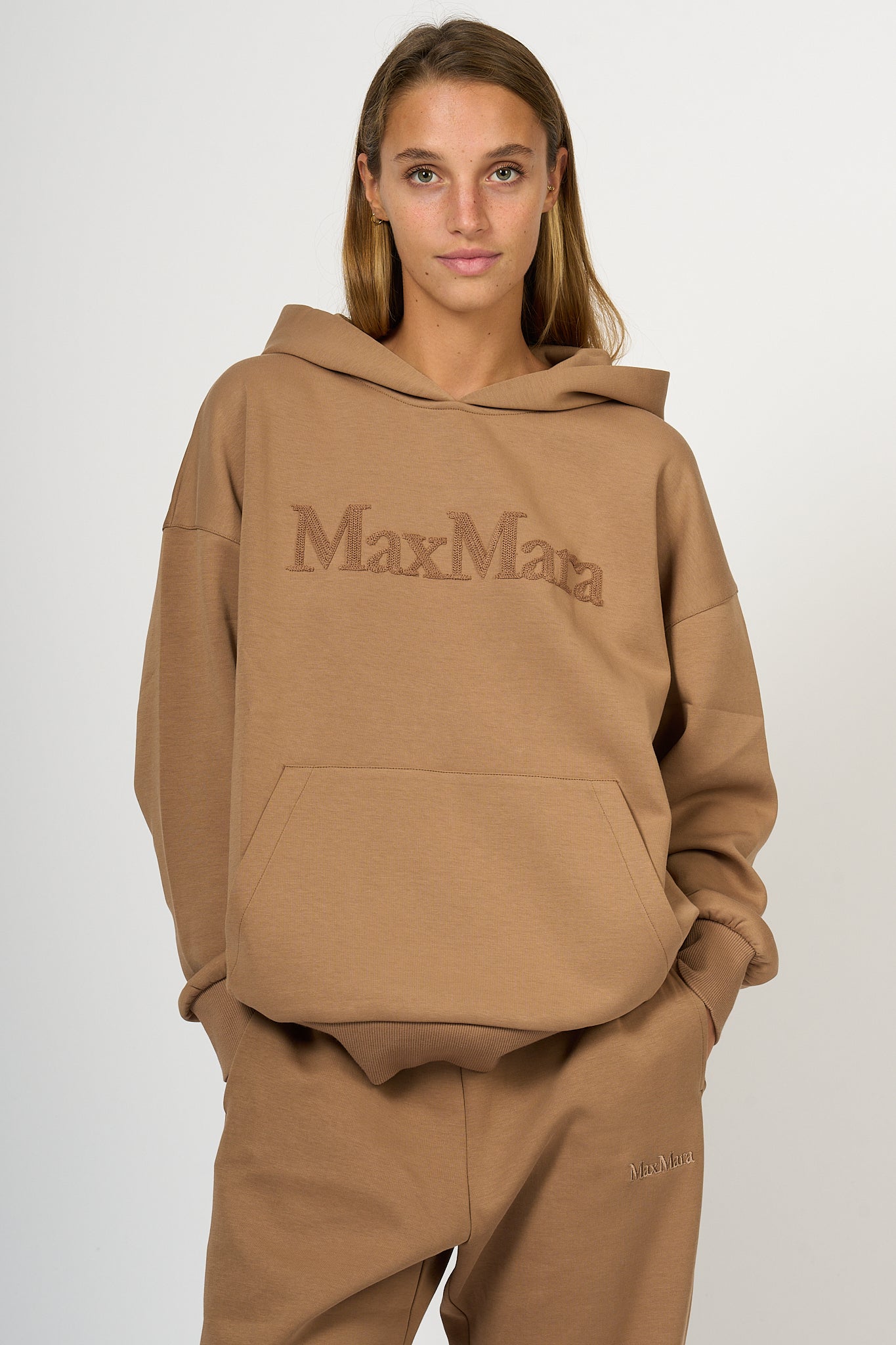 Max Mara Women's Camel Hooded Sweatshirt-3