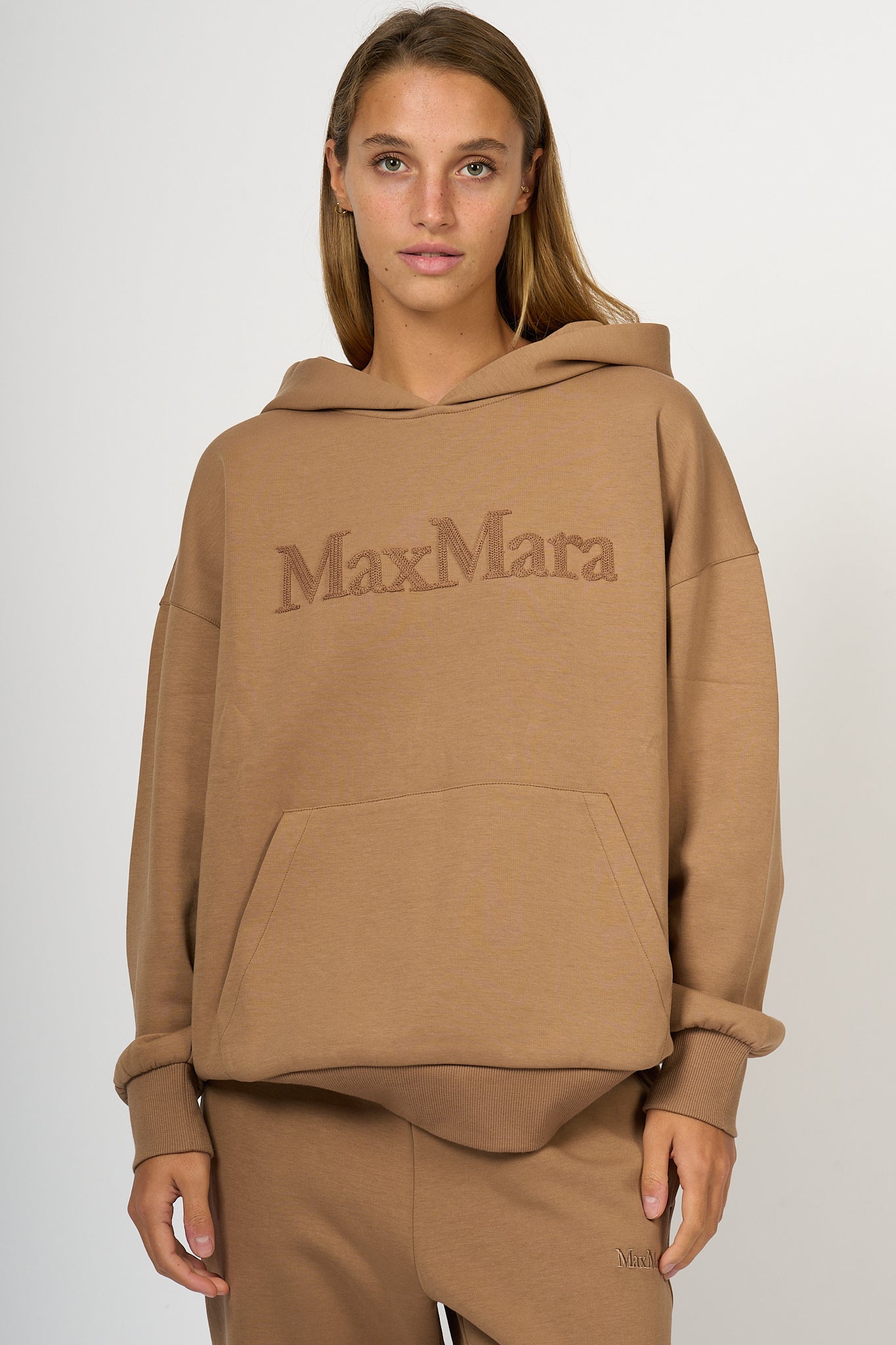 Max Mara Women's Camel Hooded Sweatshirt-4