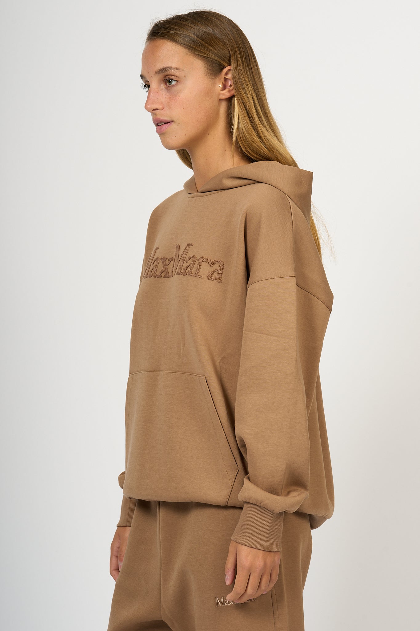 Max Mara Women's Camel Hooded Sweatshirt-5