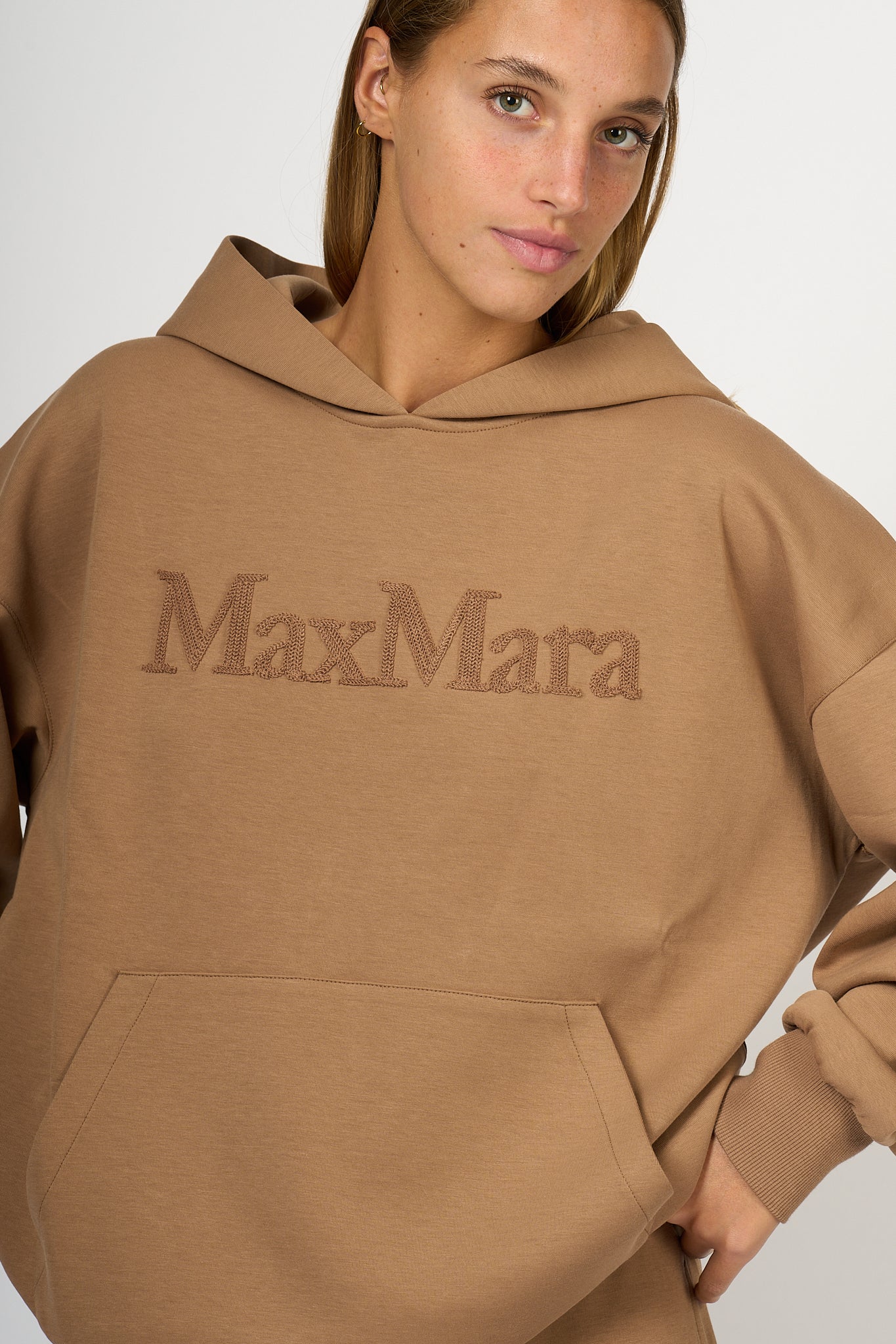 Max Mara Women's Camel Hooded Sweatshirt-7