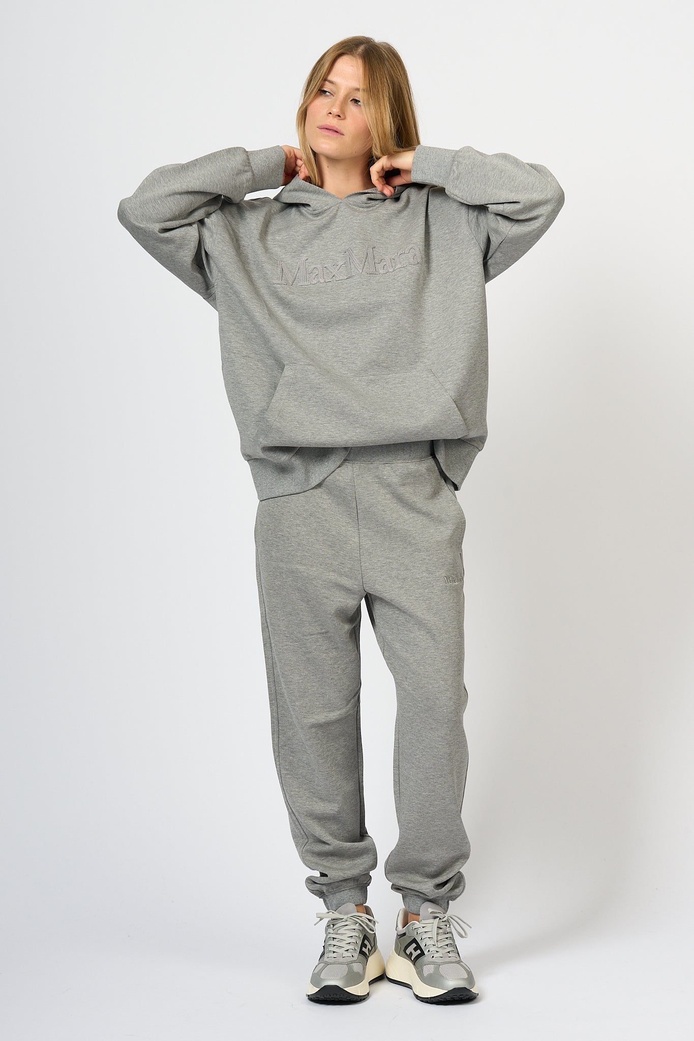 Max Mara Sapore Hooded Sweatshirt Grey Women-2