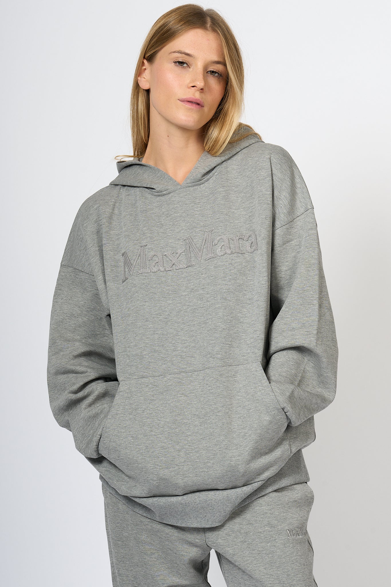 Max Mara Sapore Hooded Sweatshirt Grey Women-3