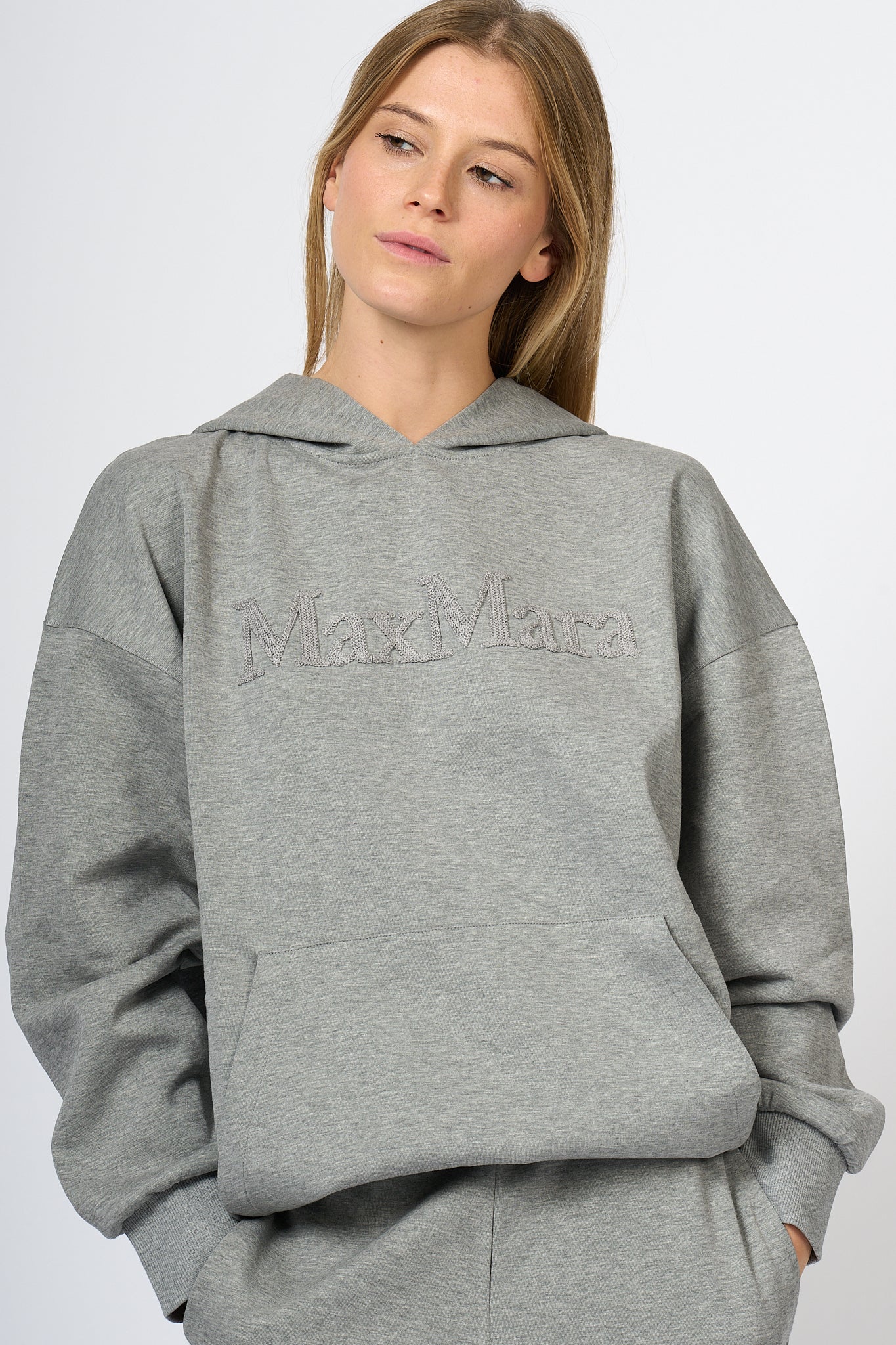 Max Mara Sapore Hooded Sweatshirt Grey Women-4