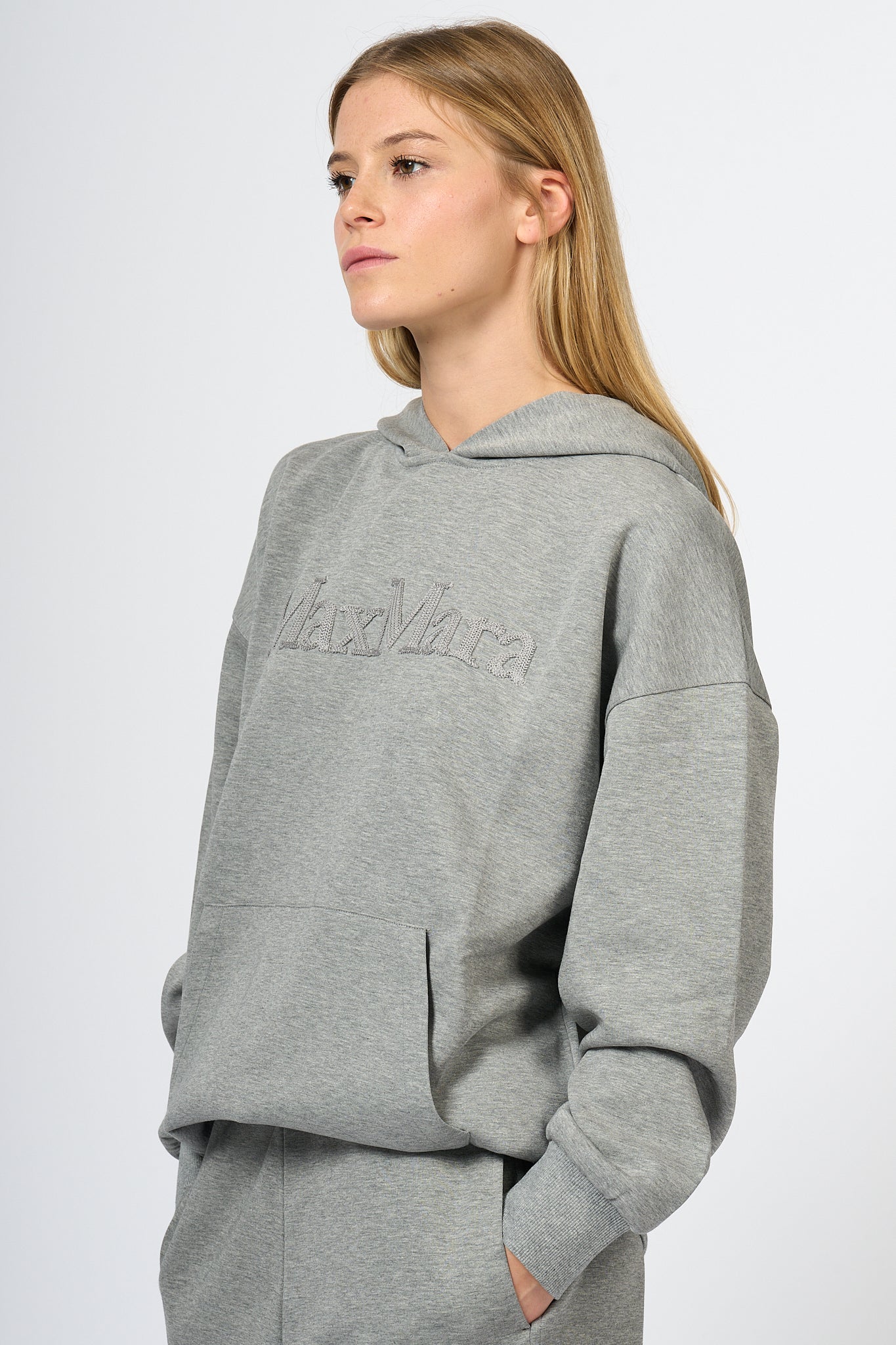 Max Mara Sapore Hooded Sweatshirt Grey Women-1