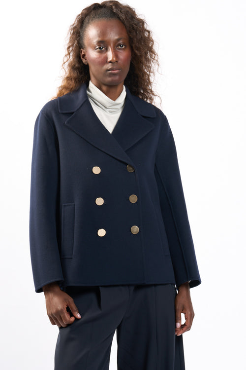 Max Mara Giacca Margot in Lana Blu Donna