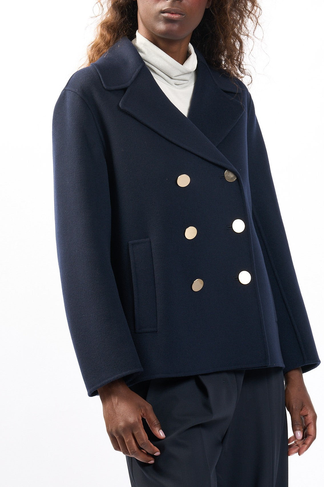 Max Mara Giacca Margot in Lana Blu Donna-4