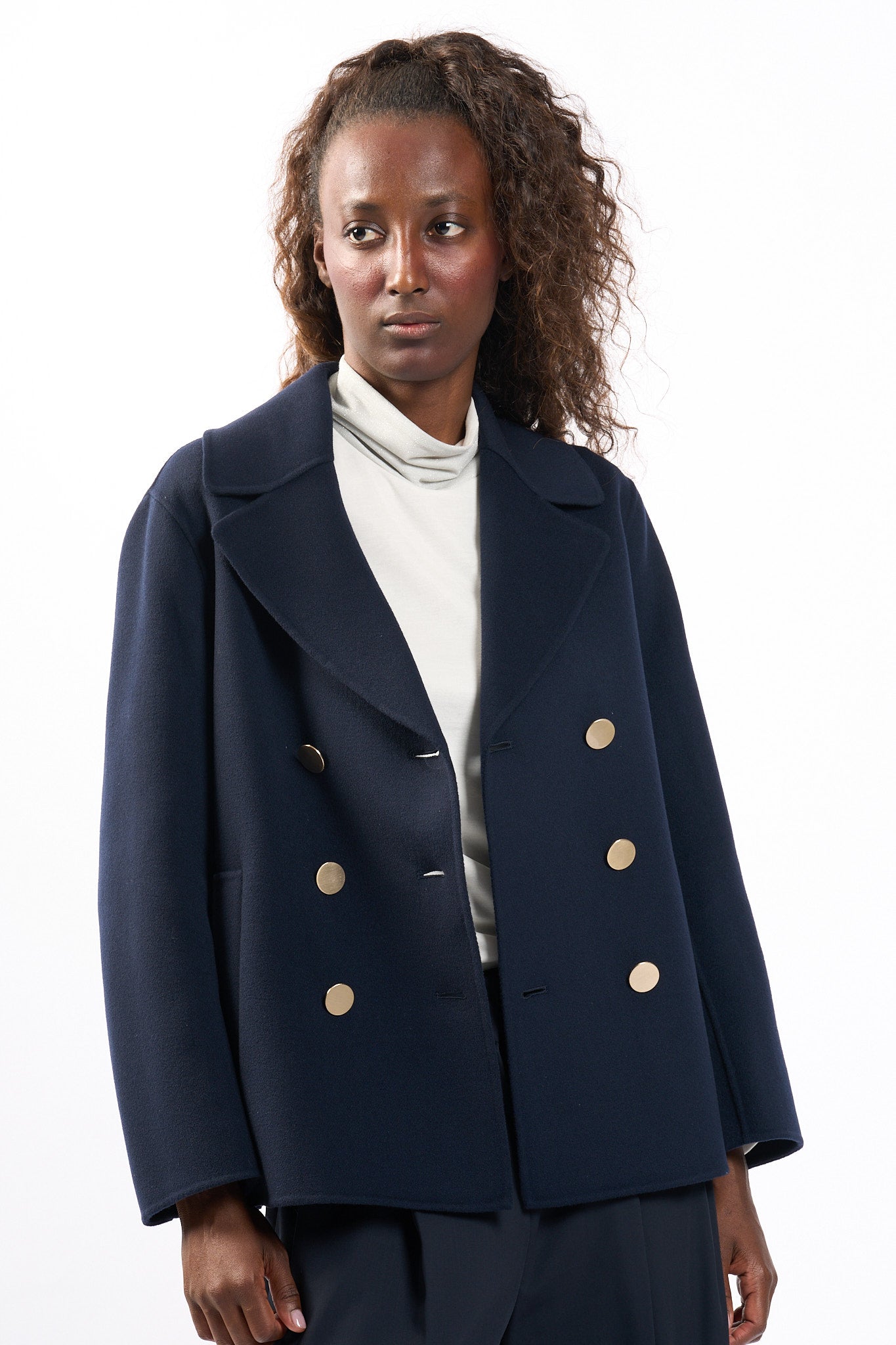 Max Mara Giacca Margot in Lana Blu Donna-6