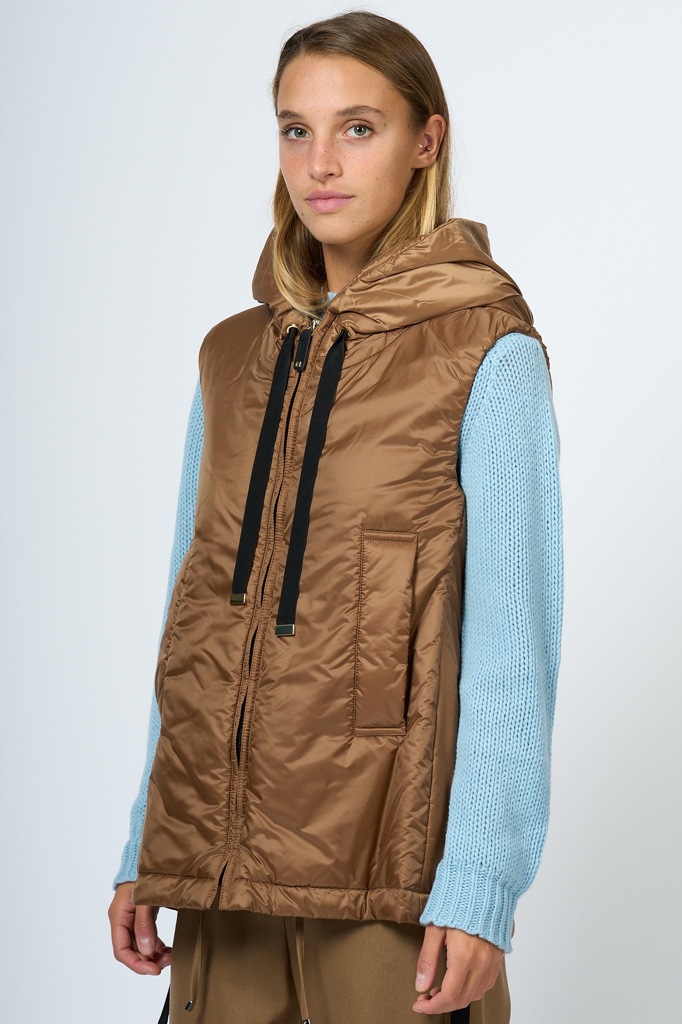 Max Mara Greengo Padded Short Camel Women's Gilet-6