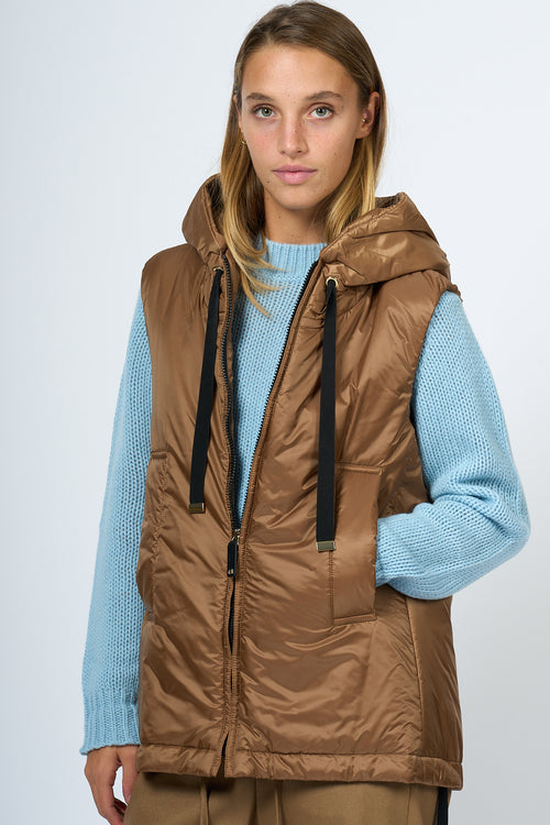 Max Mara Greengo Padded Short Camel Women's Gilet