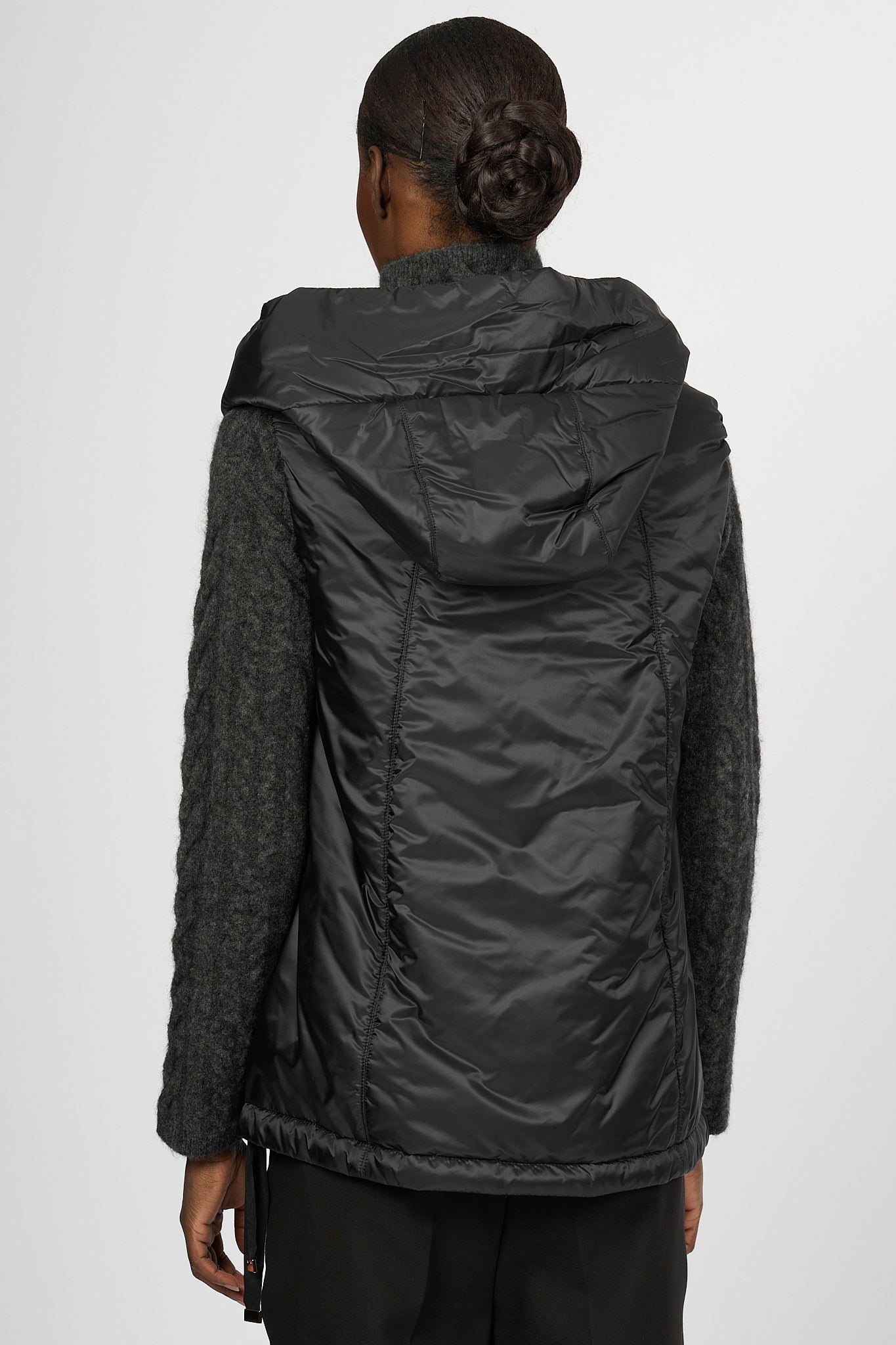 Max Mara Greengo Padded Short Gilet Black Women-5