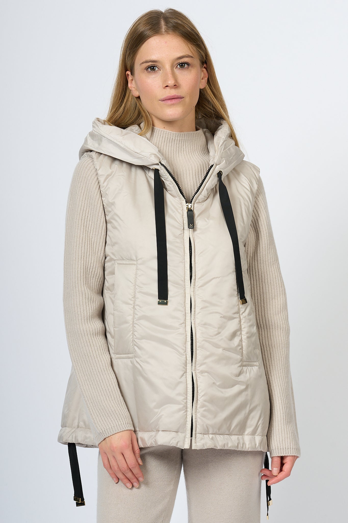 Max Mara Greengo Ecru Padded Vest Women-1