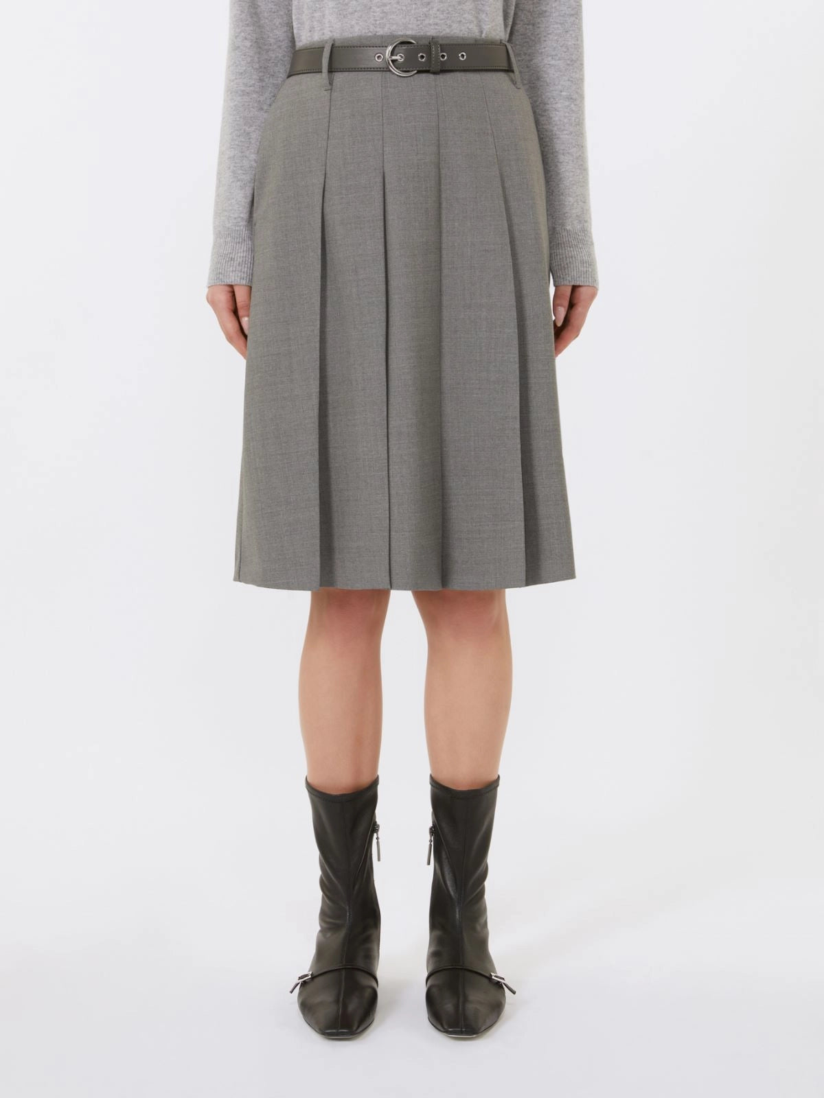 Max Mara Gonna GIMMY a Pieghe Grigio Donna-2