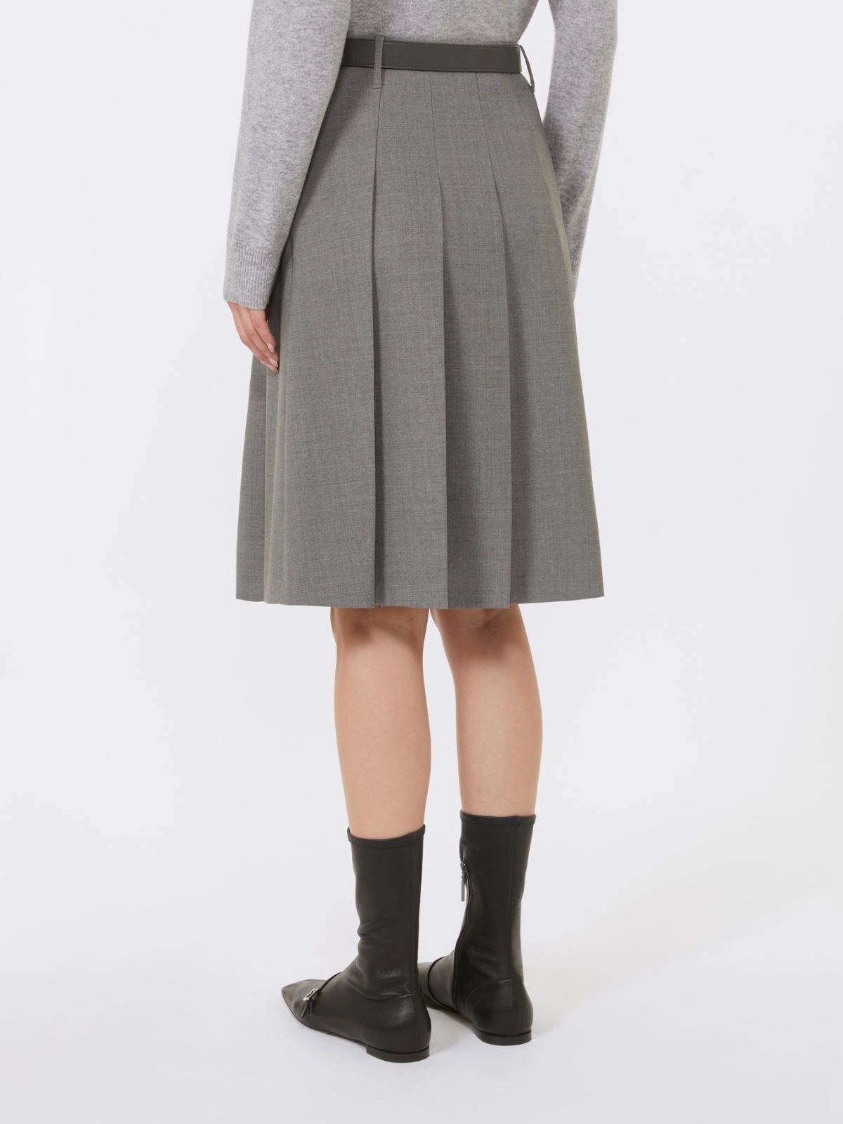 Max Mara Gonna GIMMY a Pieghe Grigio Donna-3