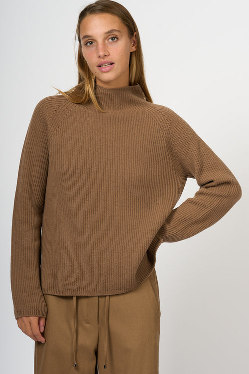 Max Mara Elica Wool and Cashmere Sweater Camel Women-2