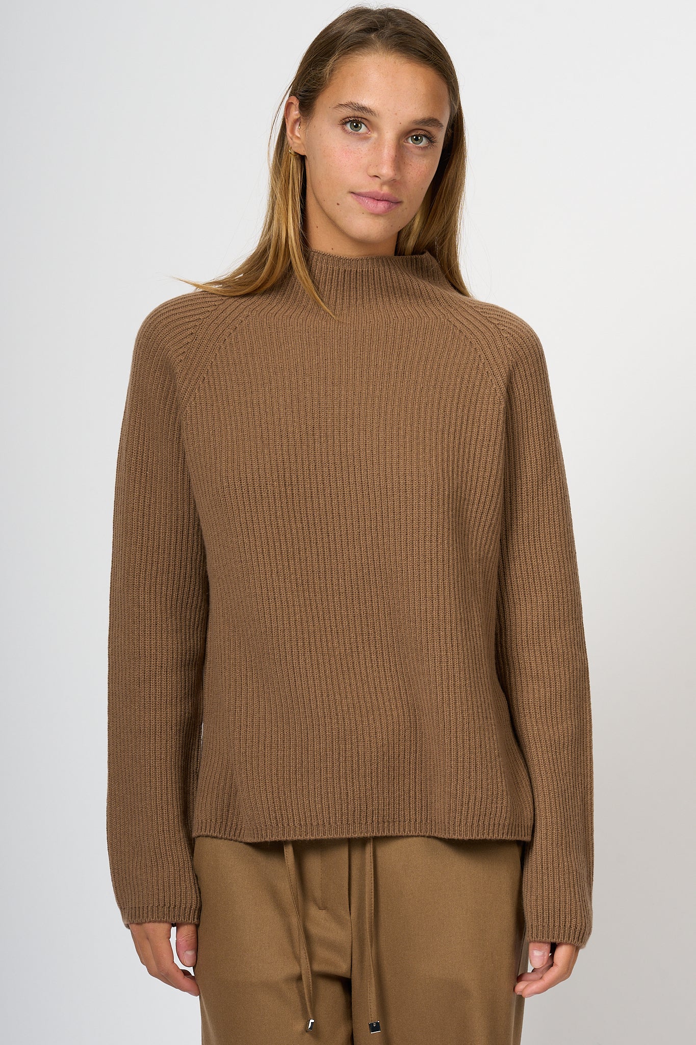 Max Mara Elica Wool and Cashmere Sweater Camel Women-3