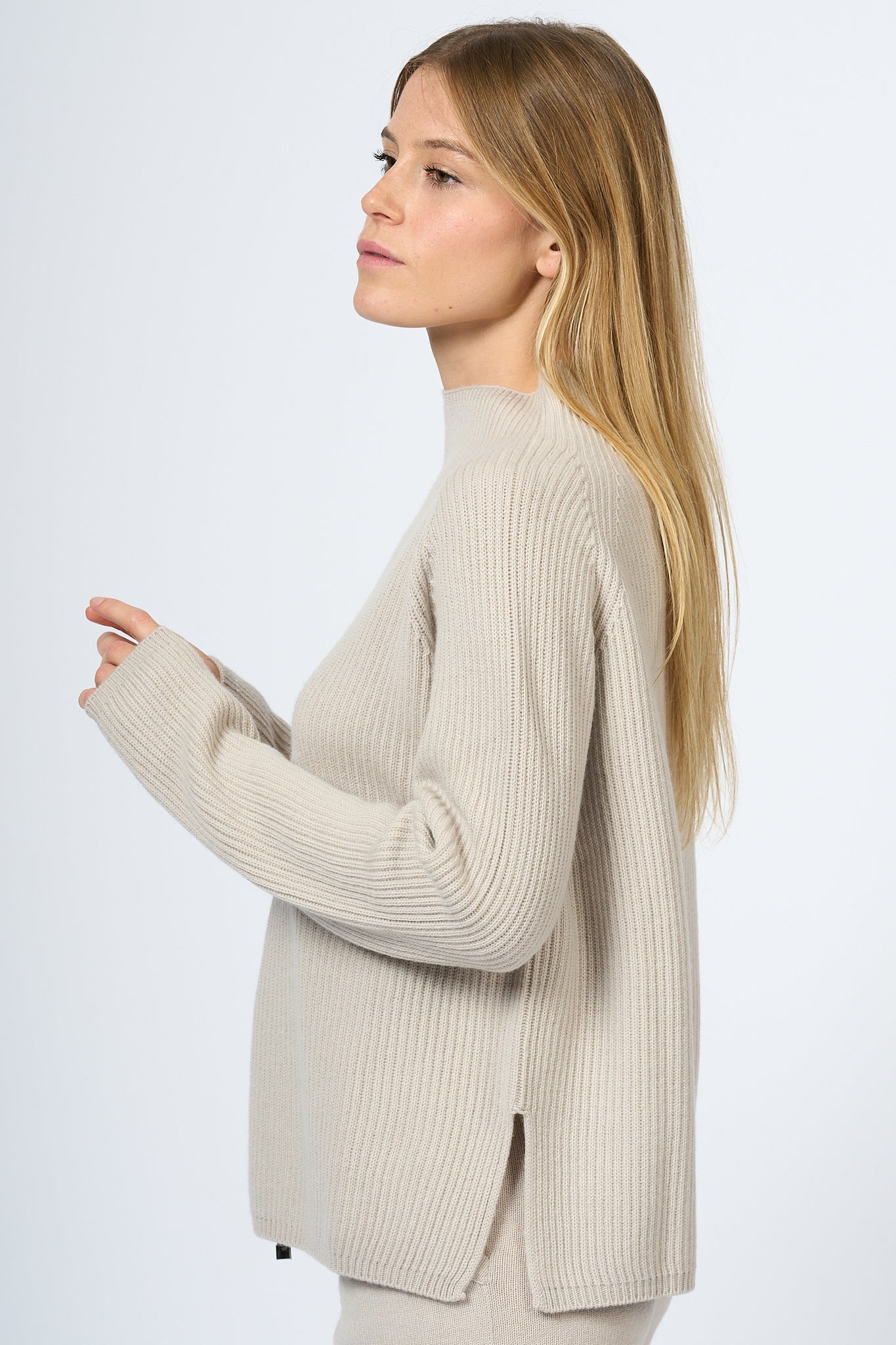 Max Mara Elica Wool and Cashmere Sweater Ecru Women-1