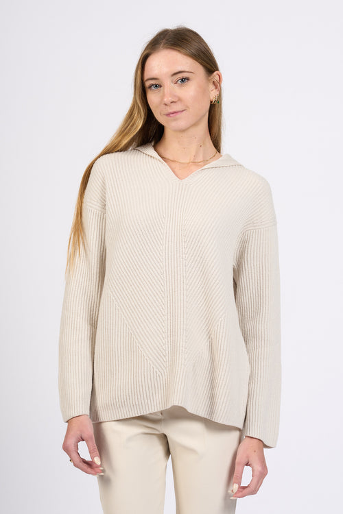 Max Mara Maglia Falcone con Cappuccio Bianco Donna