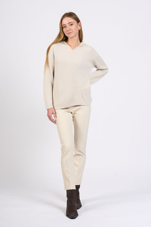 Max Mara Maglia Falcone con Cappuccio Bianco Donna-2