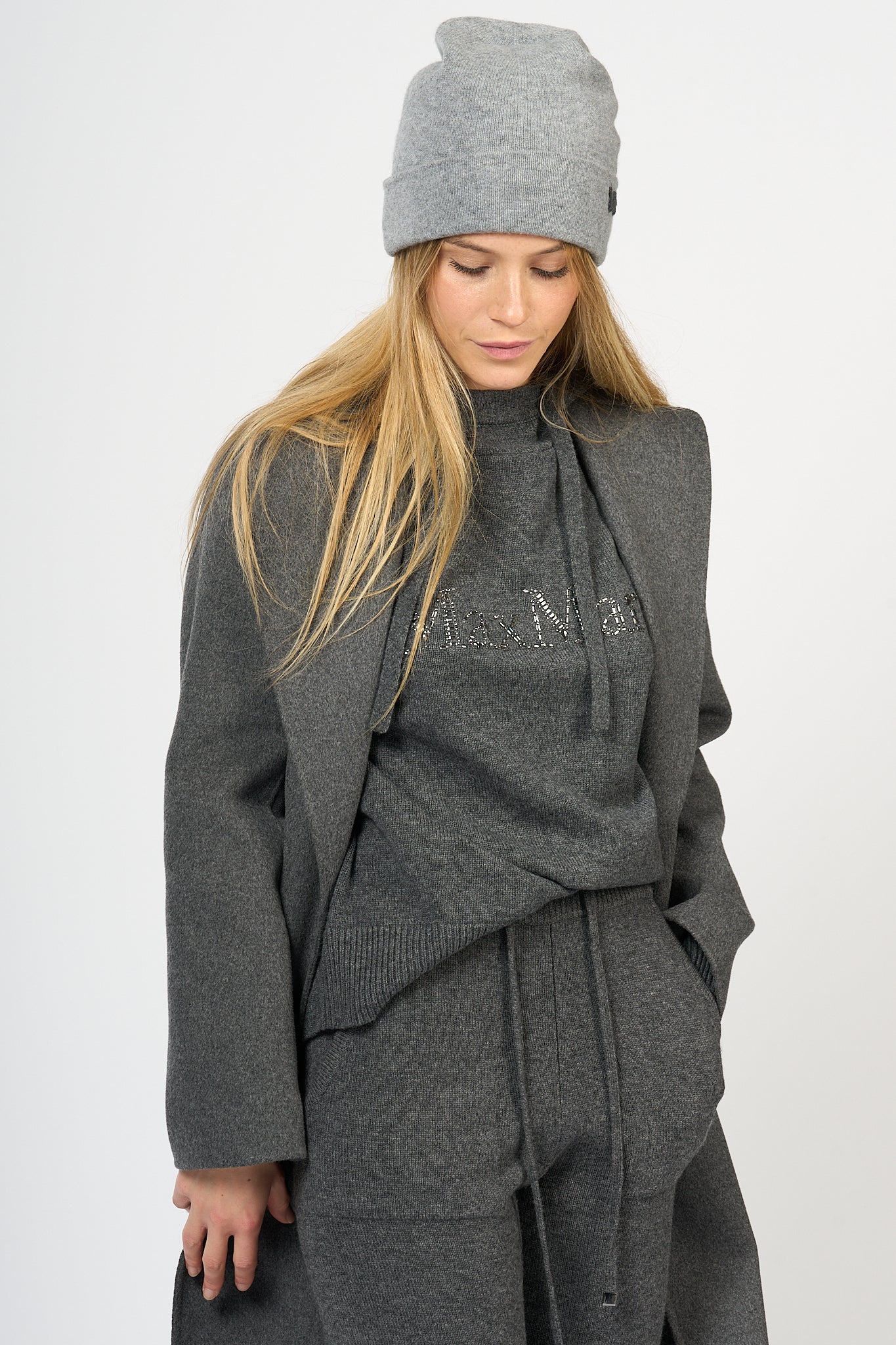 Max Mara Gorizia Sweater with Hood Grey Women-3