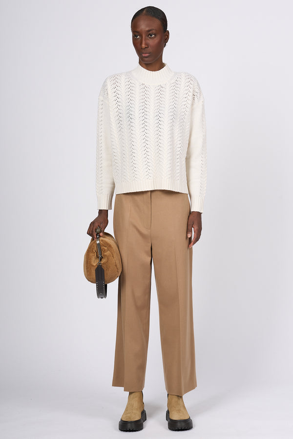 Max Mara Maglia Intarsio Fetta Bianco Donna-2