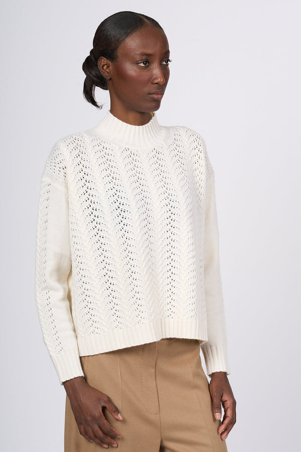 Max Mara Maglia Intarsio Fetta Bianco Donna