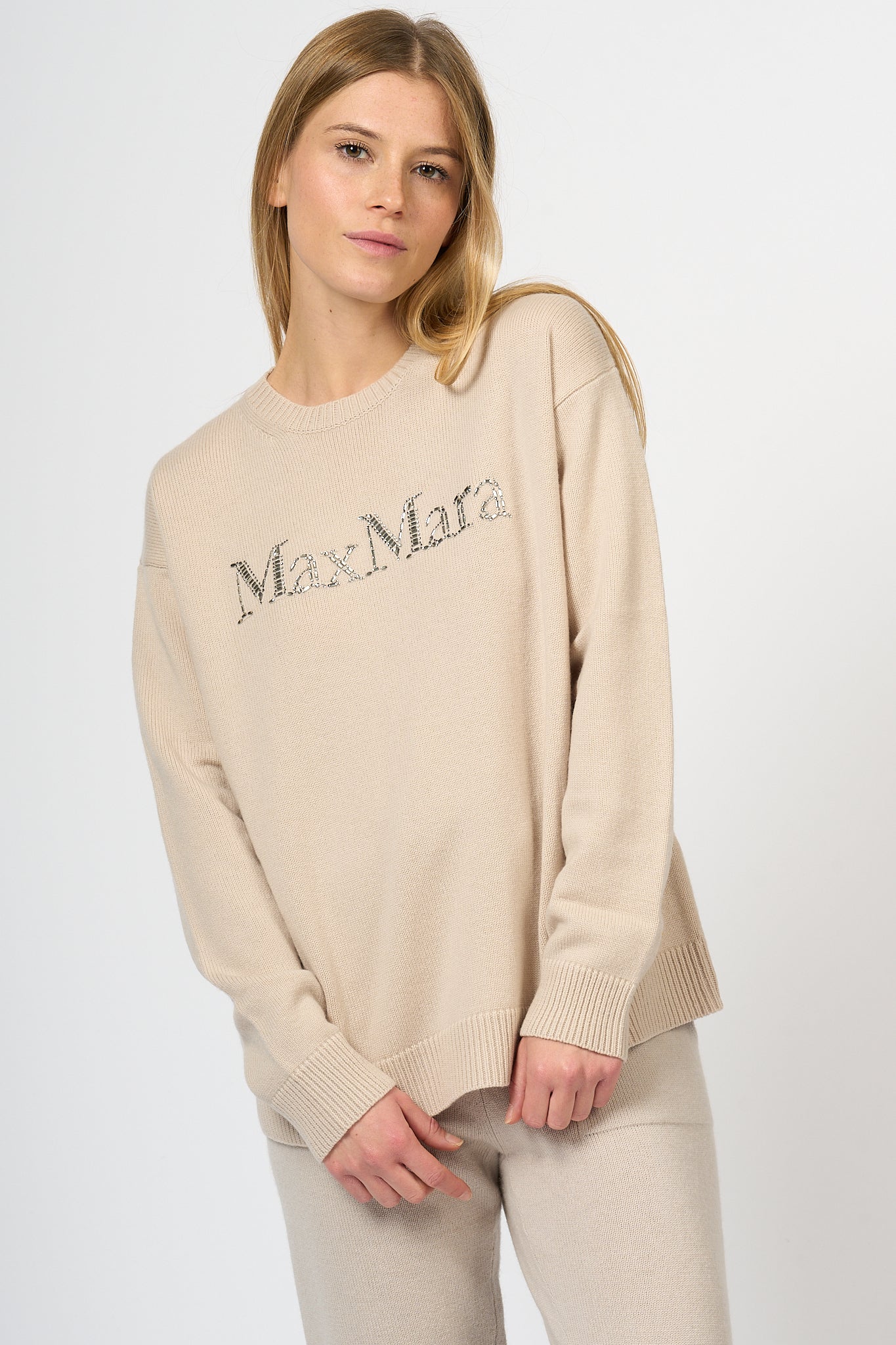 Max Mara Kassel Crewneck Sweater Ecru Women-1