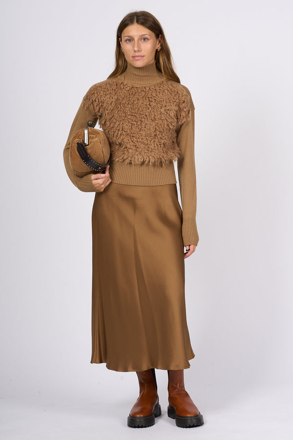 Max Mara Maglia Orsetto Goccia Cammello Donna-2