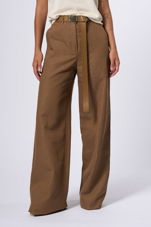 Max Mara Pantalone Ampio Murge Avana Donna