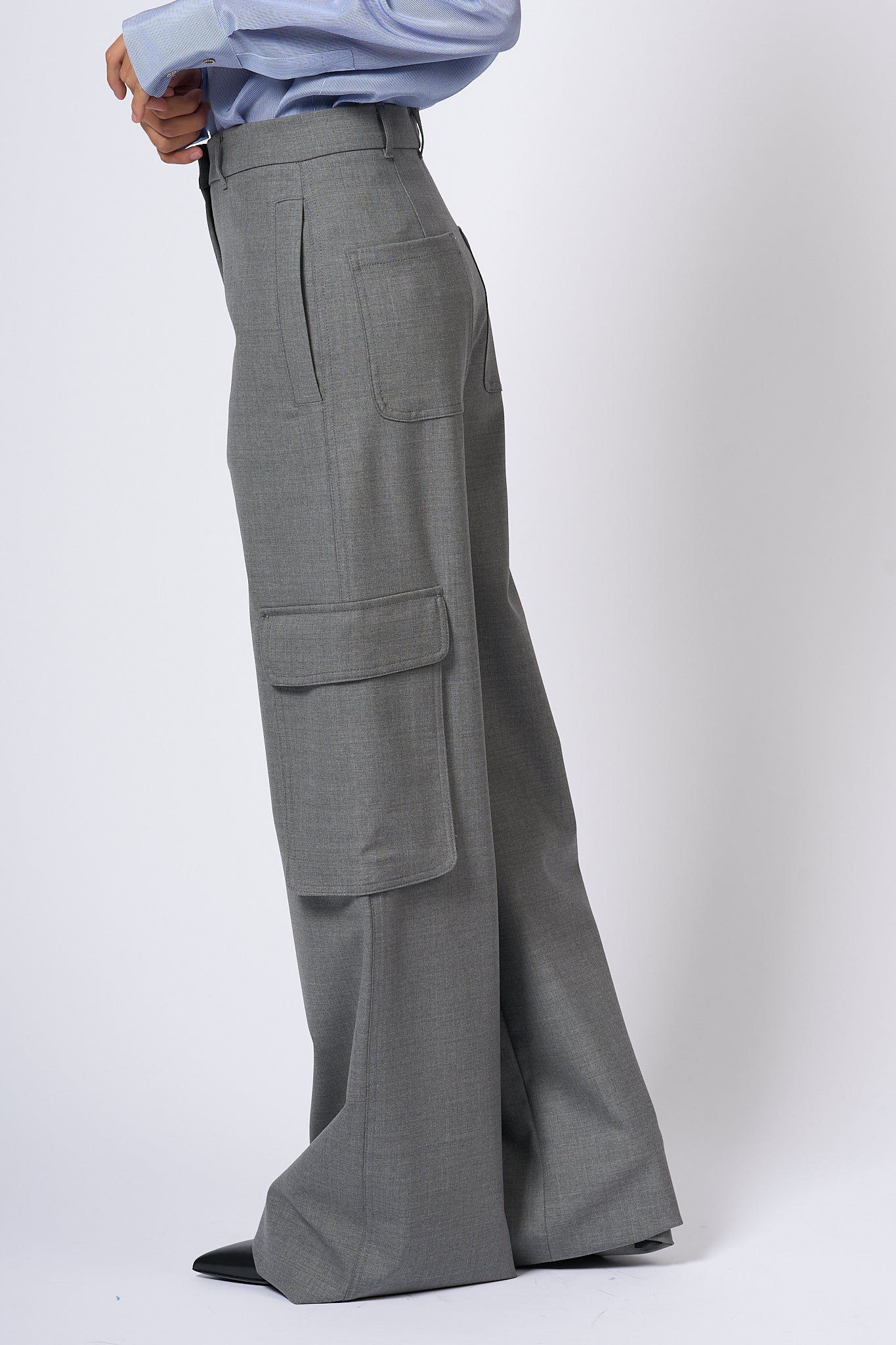 Max Mara Cargo Pants Ghiera Grey Women-1