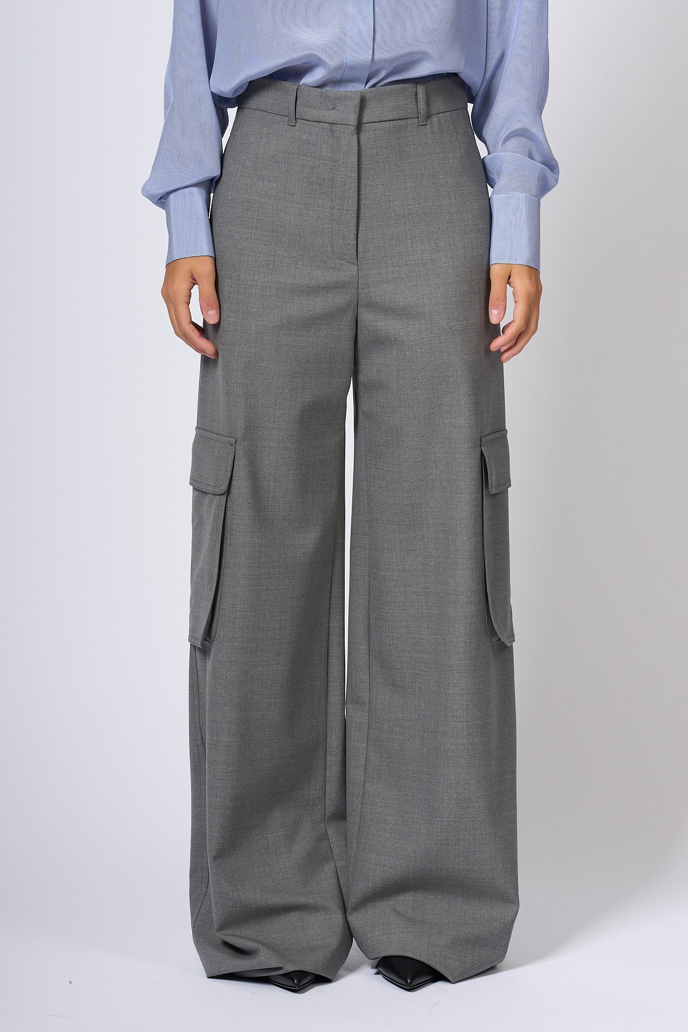 Max Mara Cargo Pants Ghiera Grey Women-6