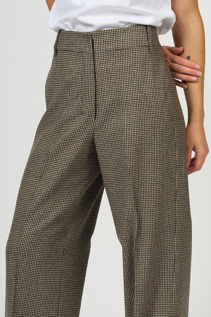 Max Mara Lilly Palazzo Trousers Pied De Poule Women-3