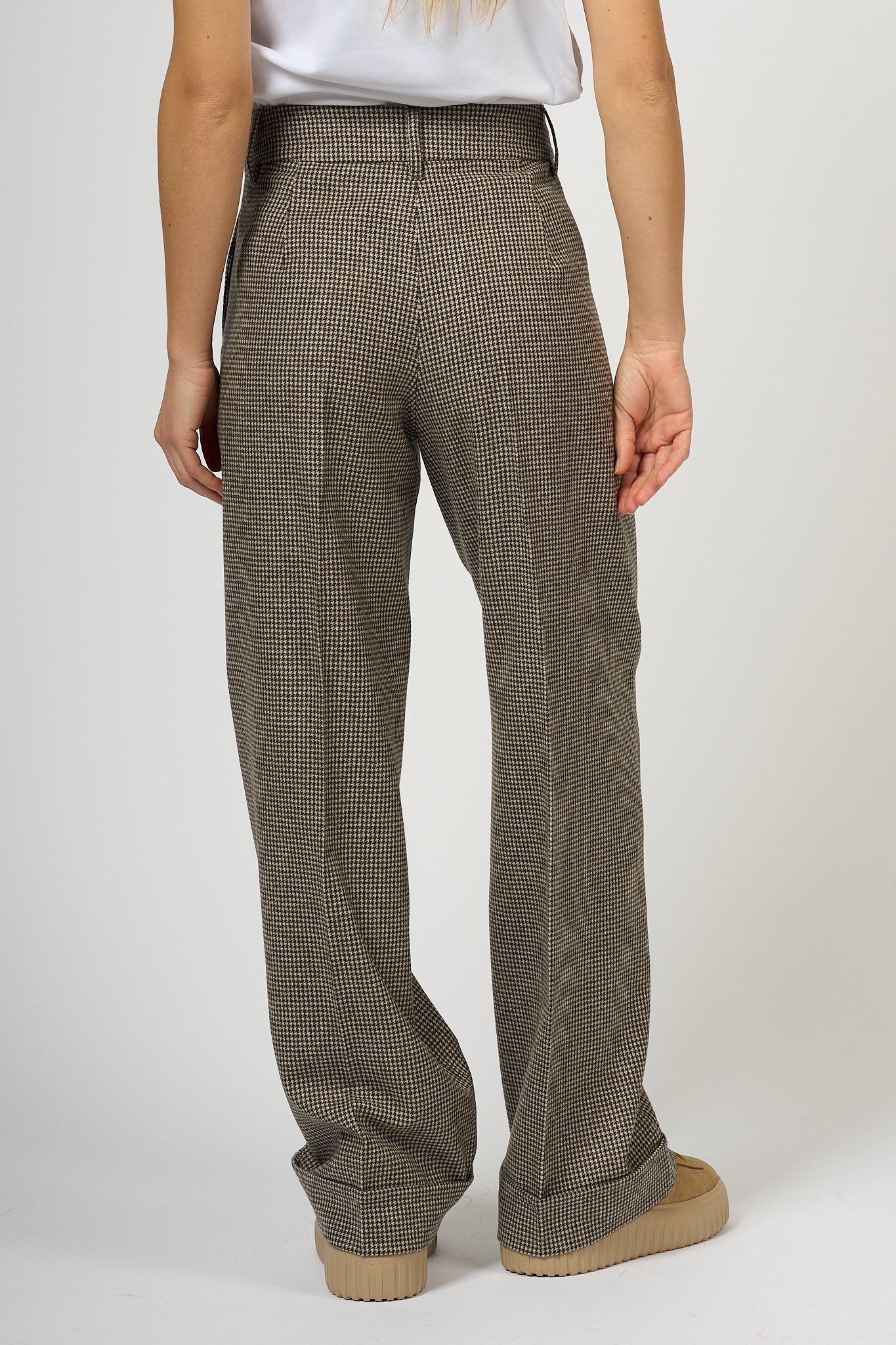 Max Mara Lilly Palazzo Trousers Pied De Poule Women-5