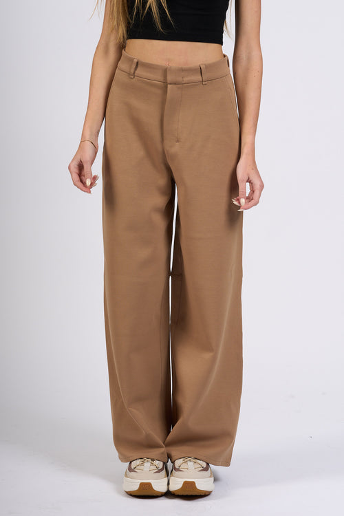 Max Mara Pantalone Merlot In Jersey Cammello Donna-2