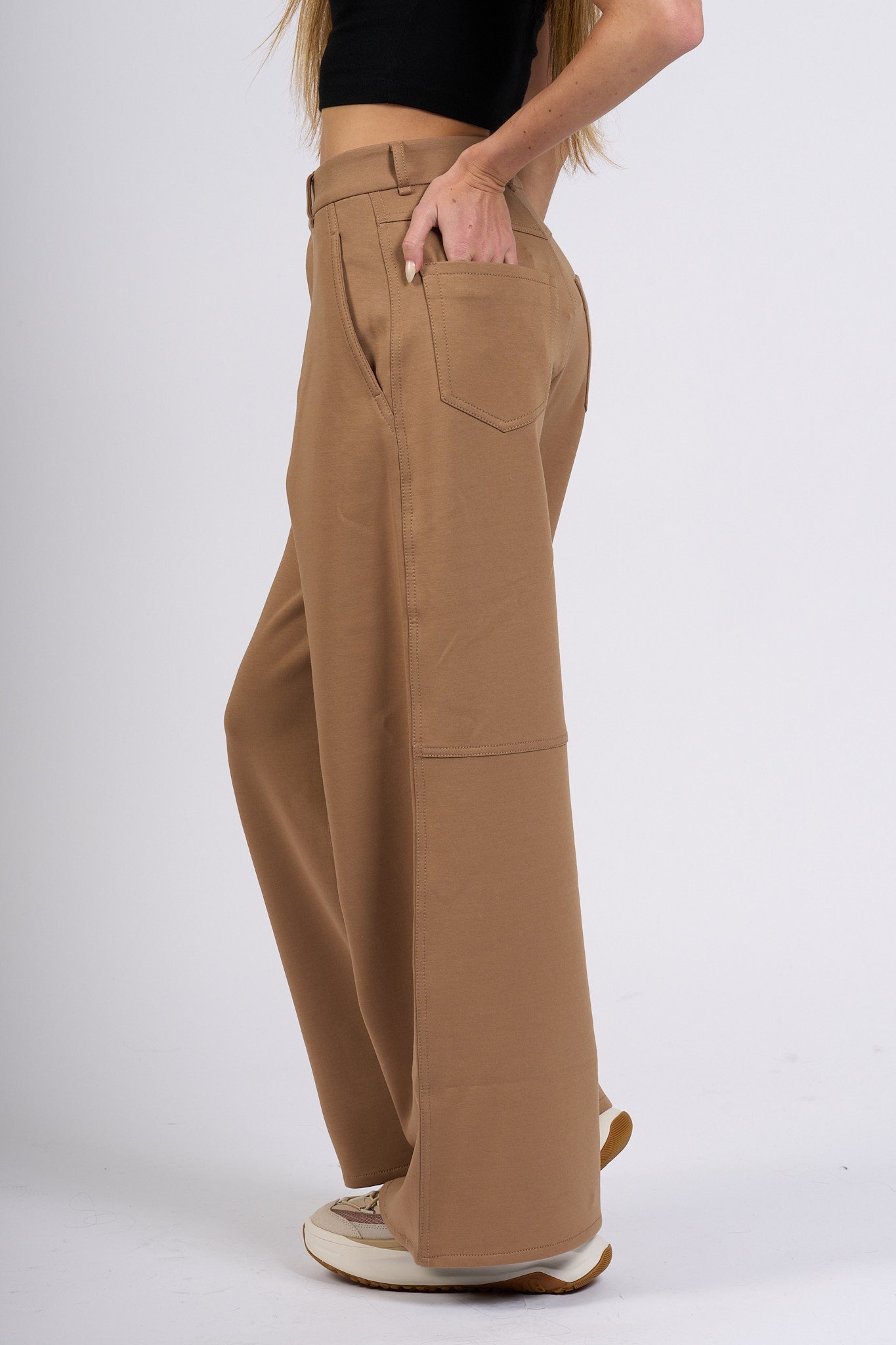 Max Mara Pantalone Merlot In Jersey Cammello Donna-5