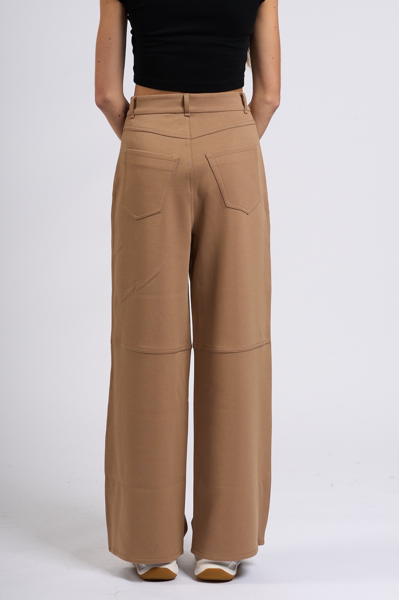 Max Mara Pantalone Merlot In Jersey Cammello Donna-4