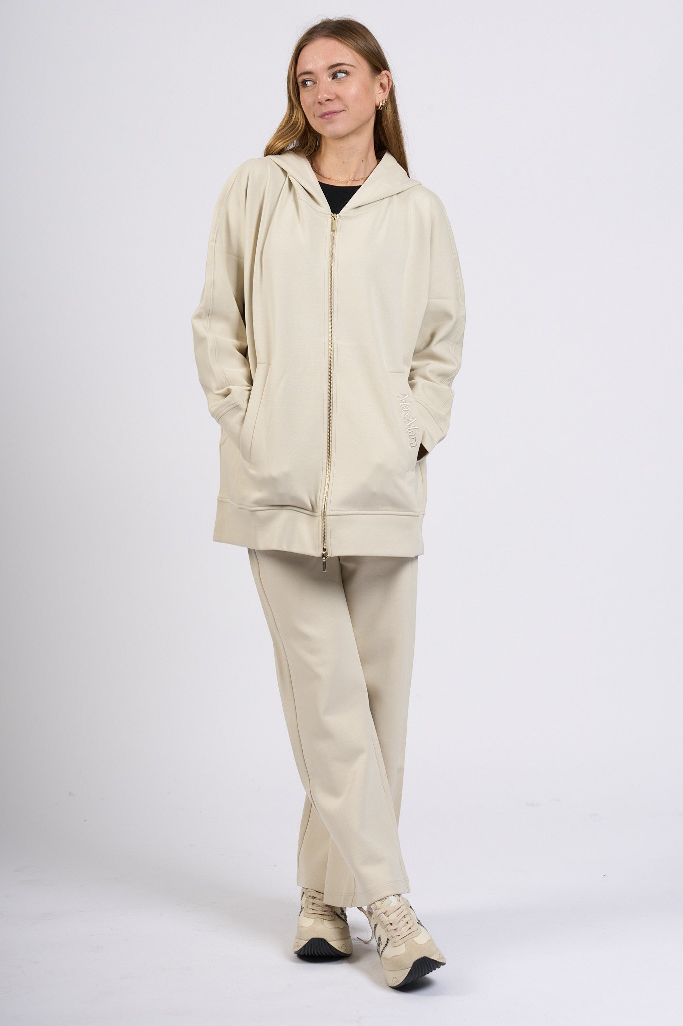 Max Mara Pantalone Potenza in Jersey Ghiaccio Donna-3