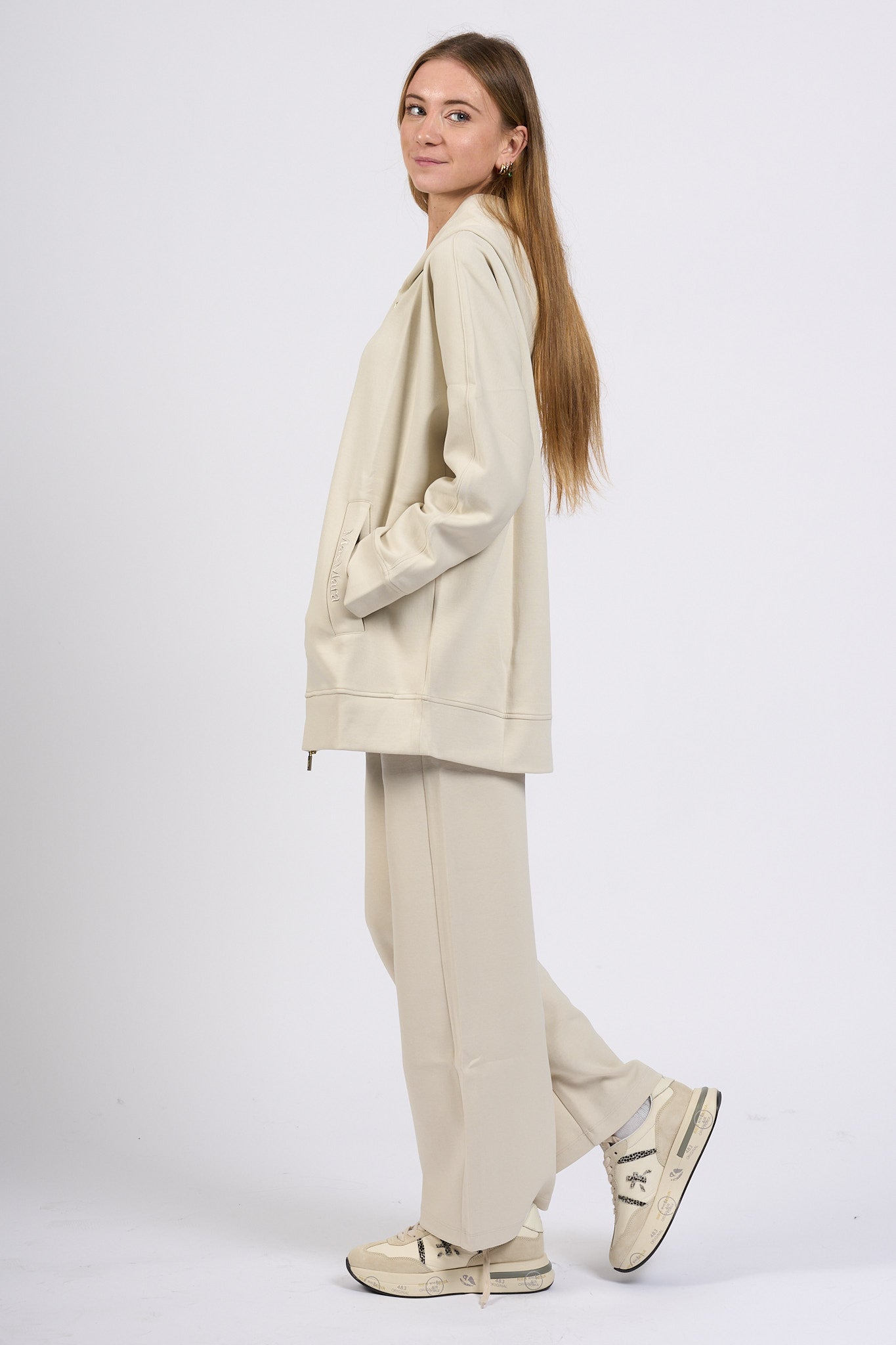 Max Mara Pantalone Potenza in Jersey Ghiaccio Donna-7