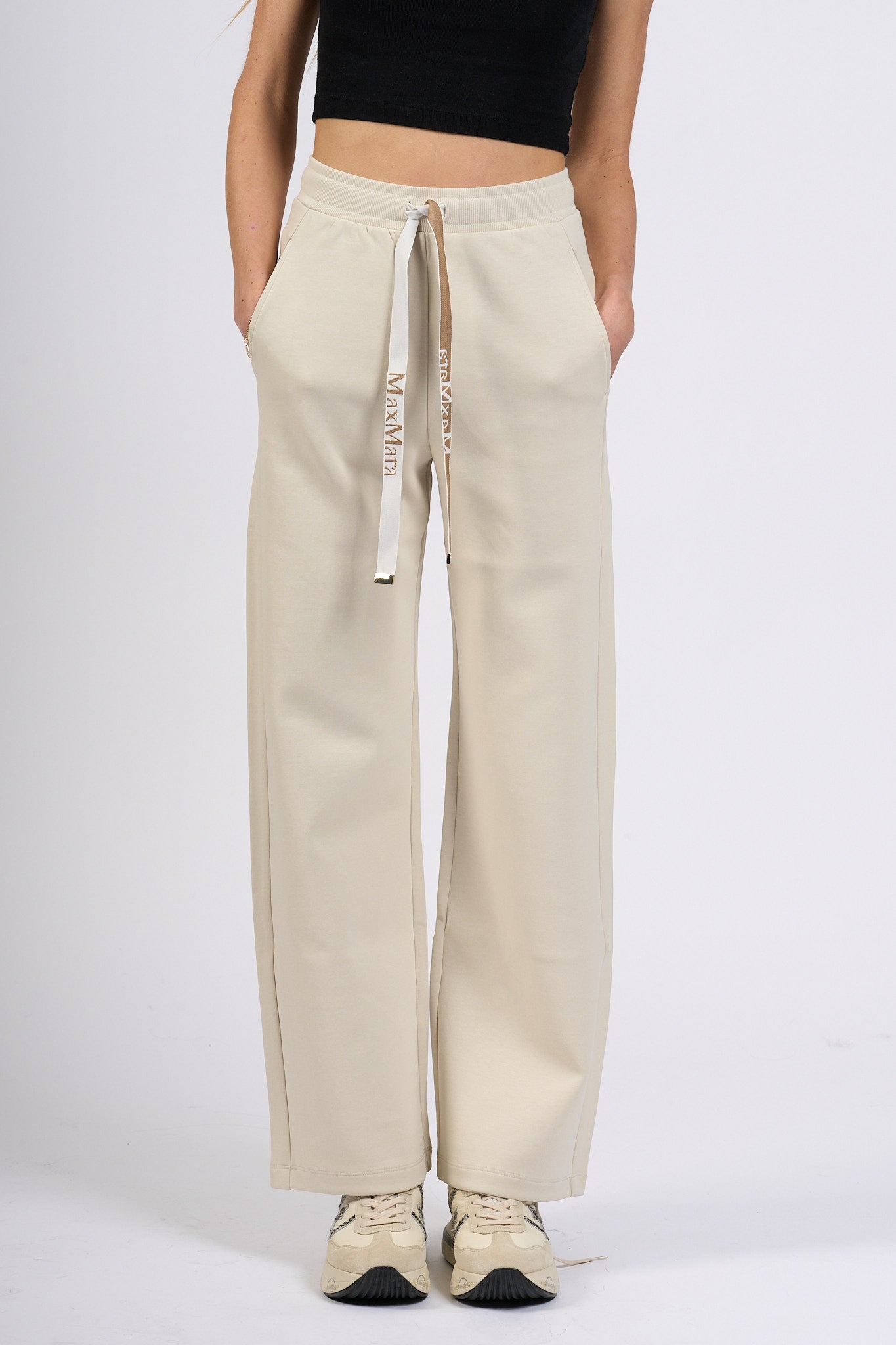 Max Mara Pantalone Potenza in Jersey Ghiaccio Donna-2