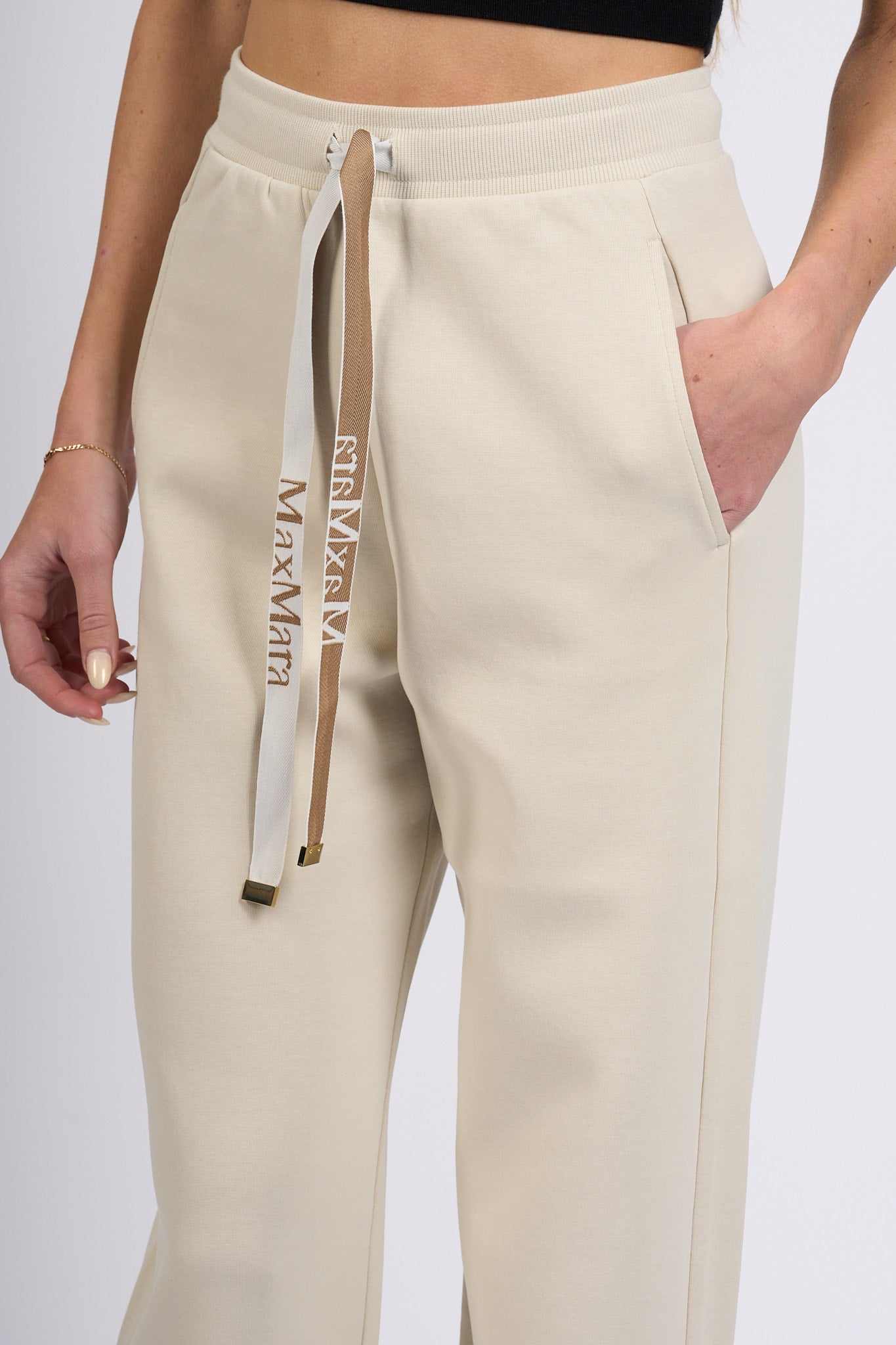 Max Mara Pantalone Potenza in Jersey Ghiaccio Donna-6