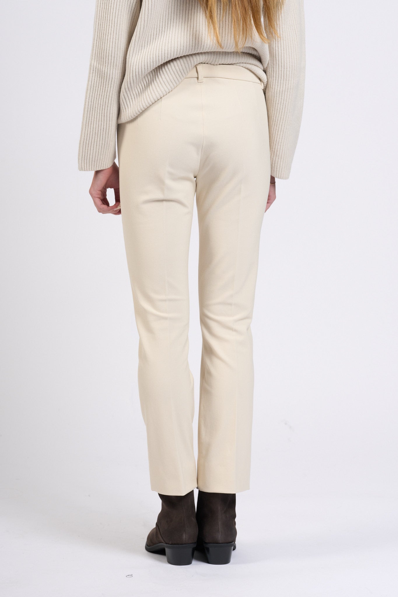 Max Mara Pantalone Umanita Stretch Avorio Donna-4