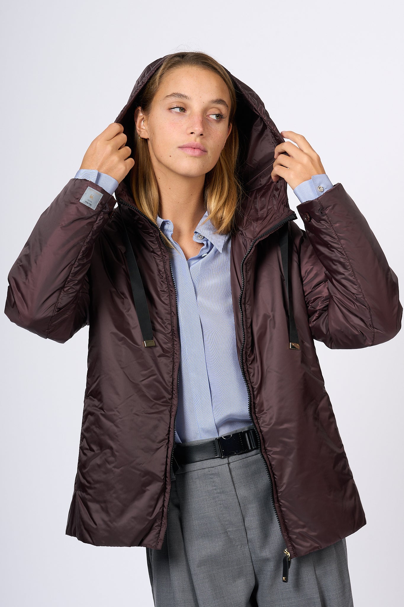 Max Mara Greenh Short Bordeaux Down Jacket Women-6