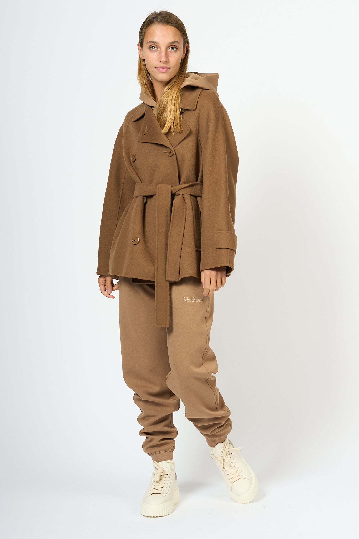 Max Mara Louis Brown Short Trench Coat Women-3