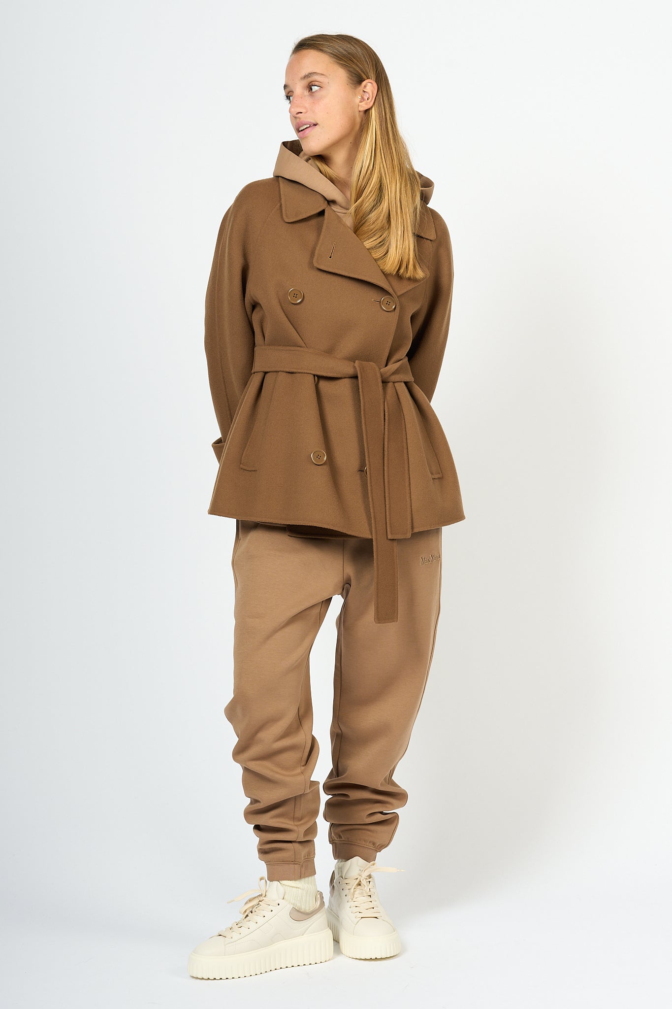 Max Mara Louis Brown Short Trench Coat Women-7