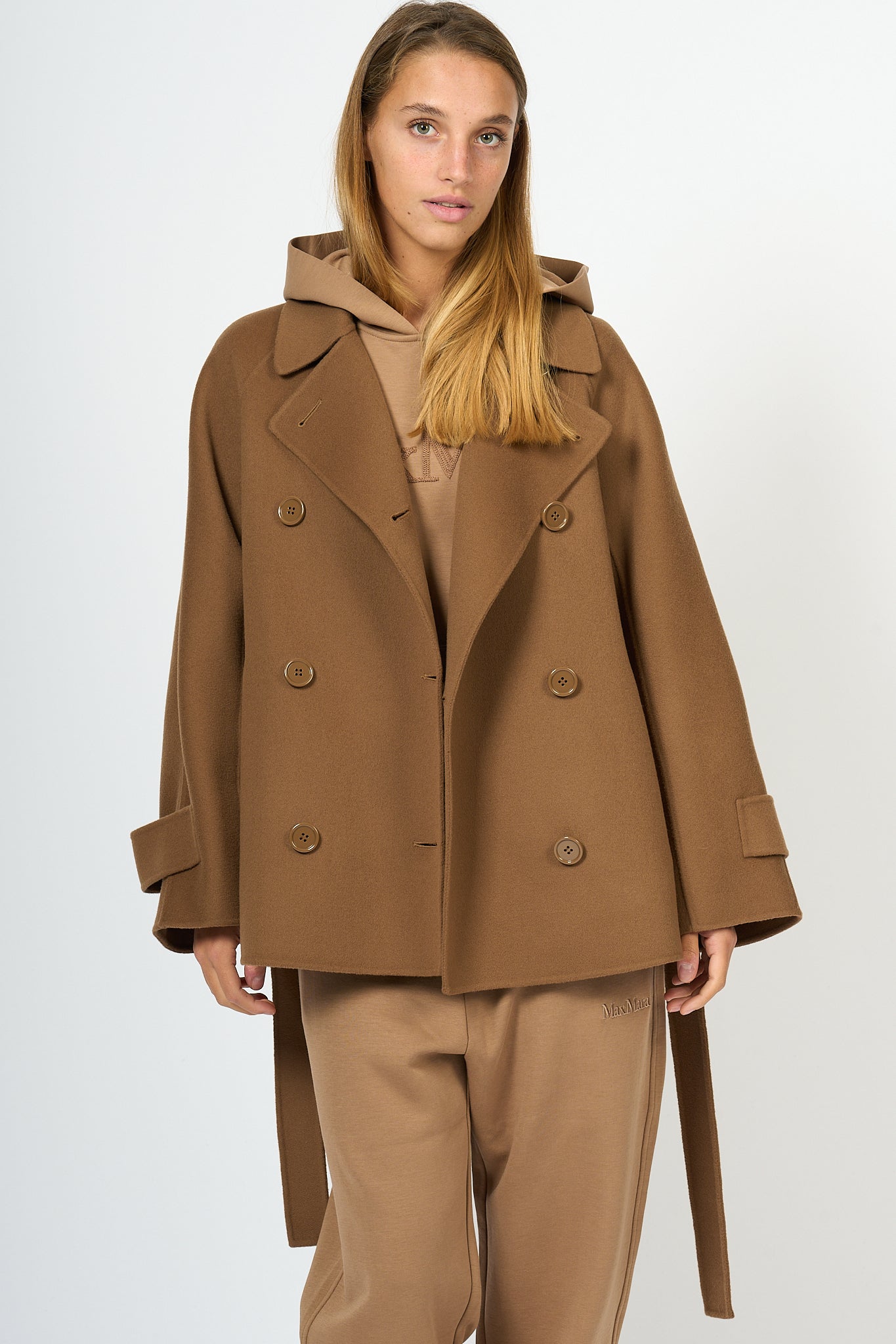 Max Mara Louis Brown Short Trench Coat Women-1