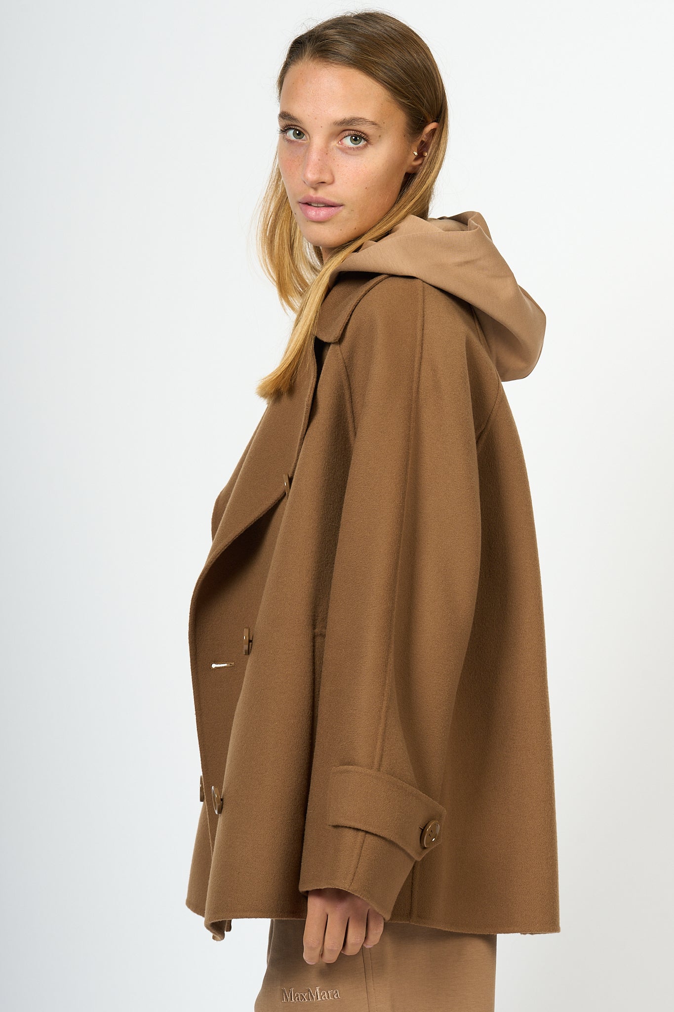 Max Mara Louis Brown Short Trench Coat Women-5