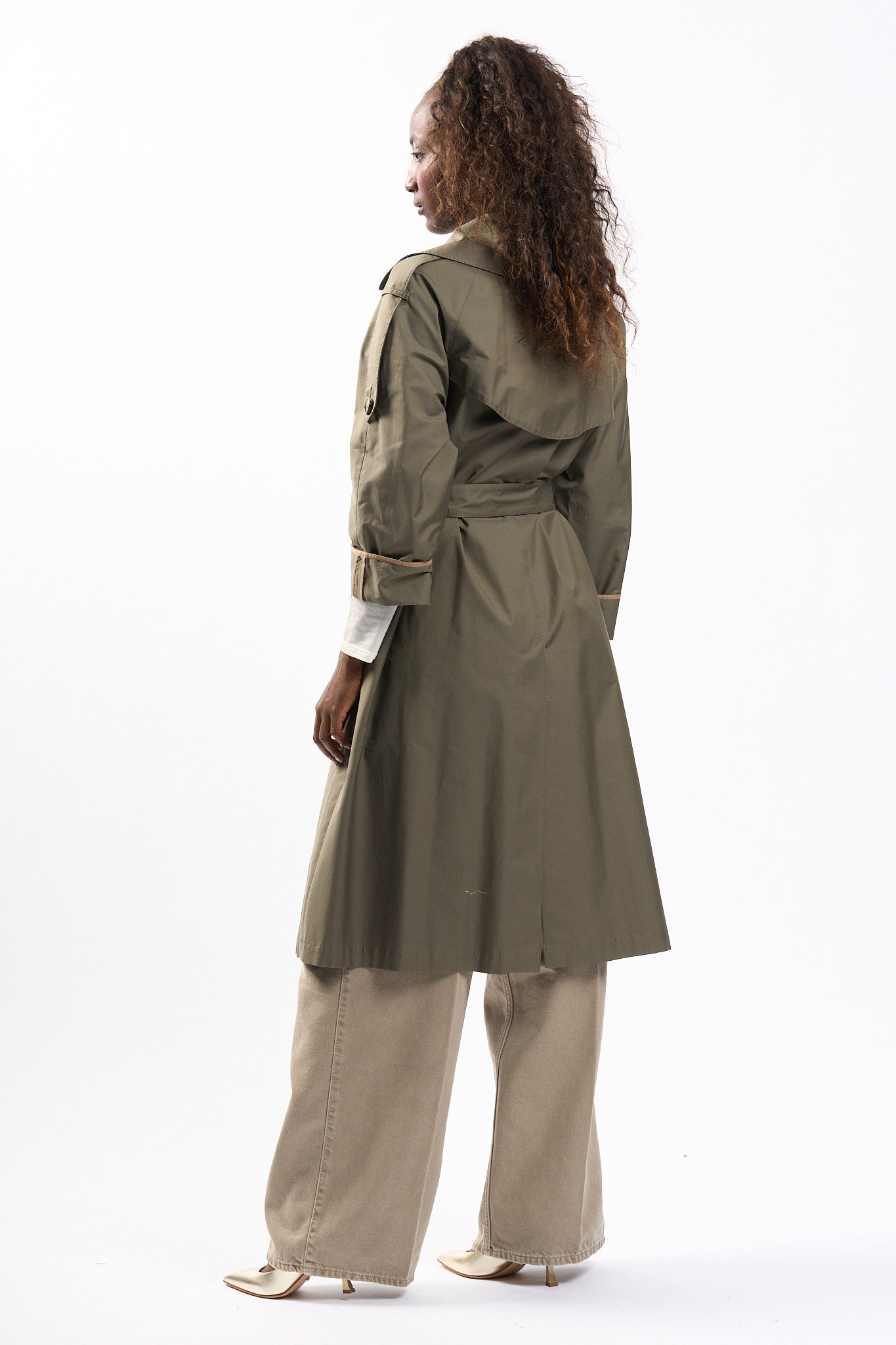 Max Mara UTrench Midi Kaki Donna-5